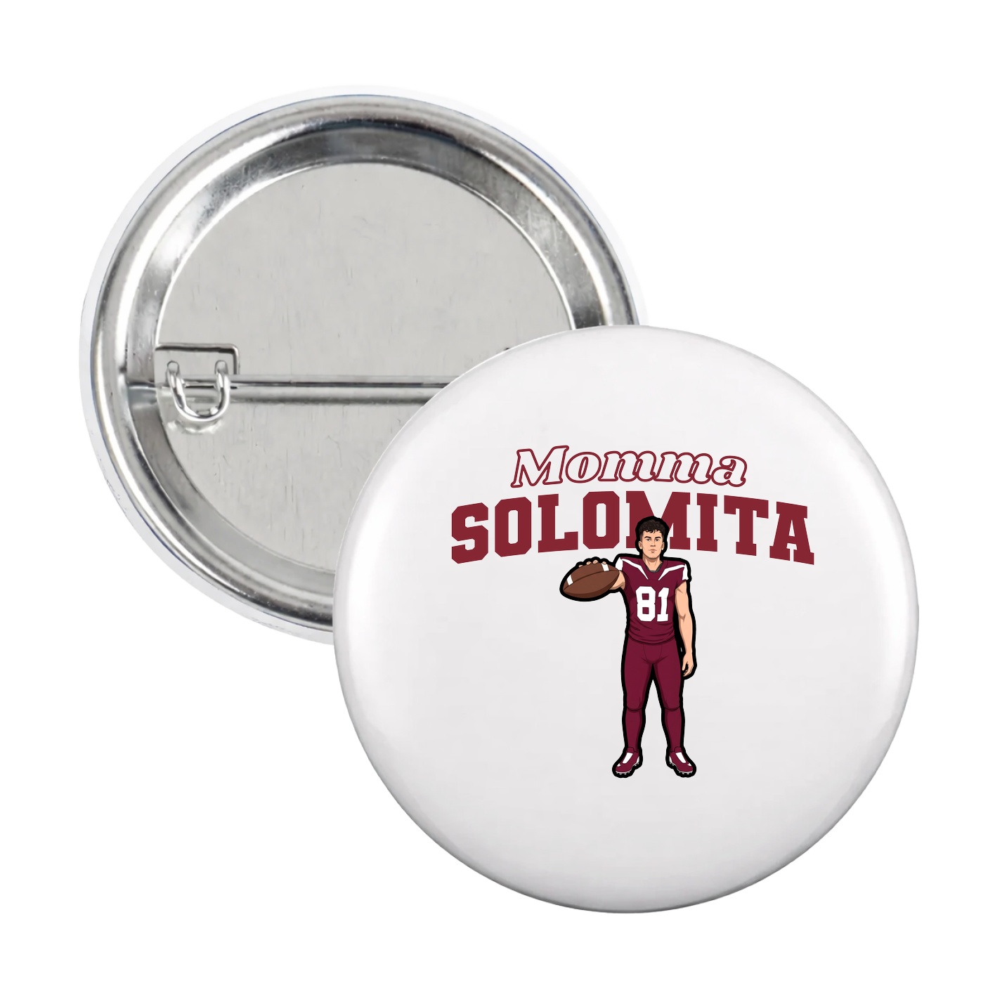 Game Day Button — Mothers Day Block in White