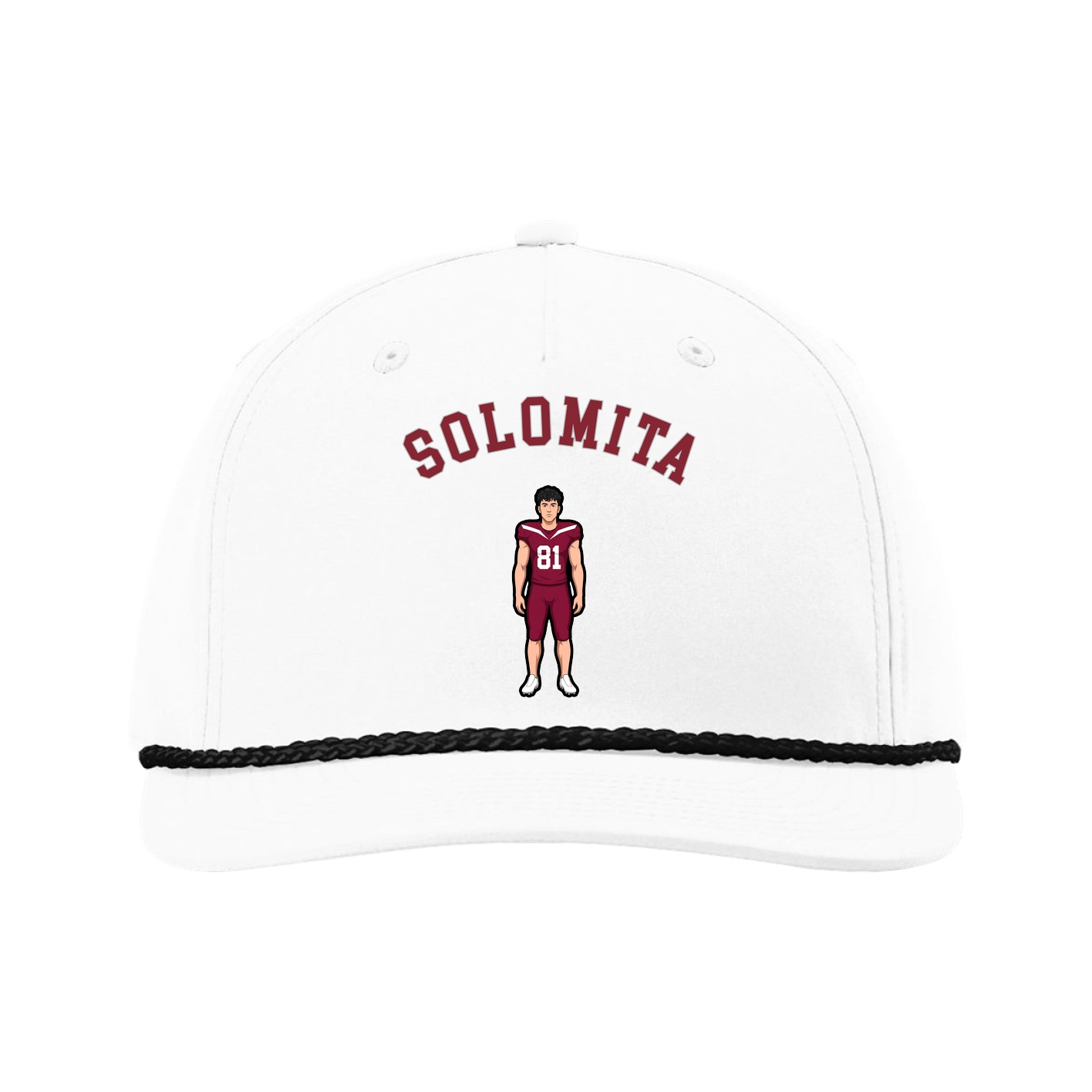 Five-Panel Classic Rope Cap — Shirsey Arch in White