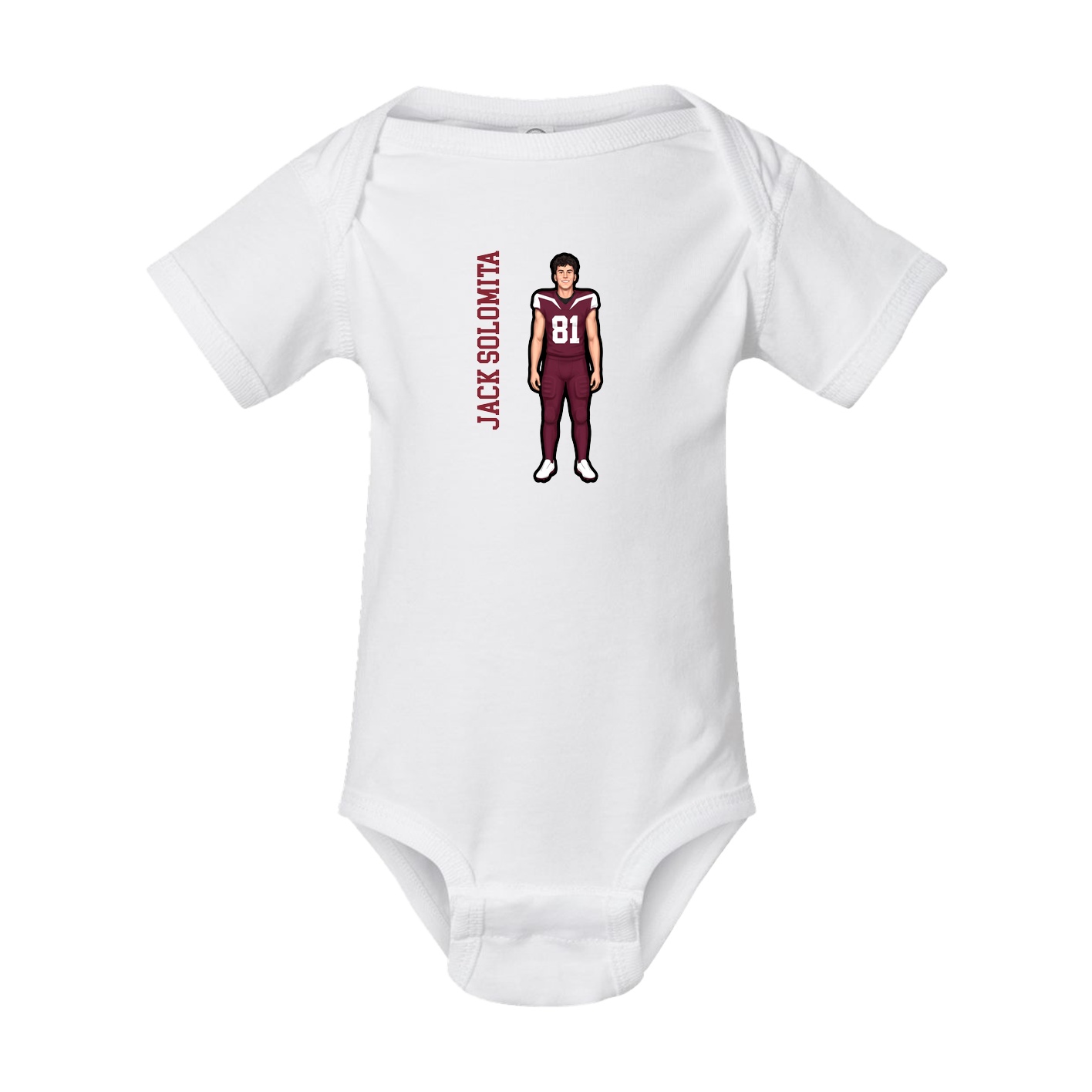 Baby Onesie — Name Vertical in White
