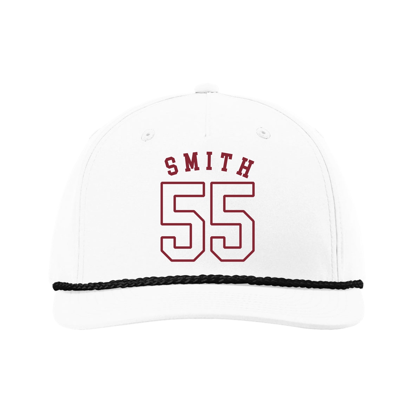 Five-Panel Classic Rope Cap — Shirsey Arch in White