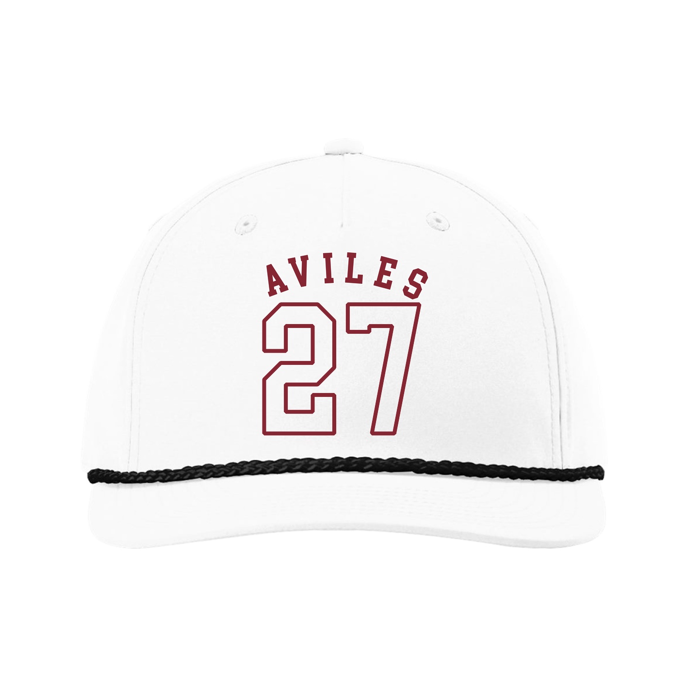 Five-Panel Classic Rope Cap — Shirsey Arch in White
