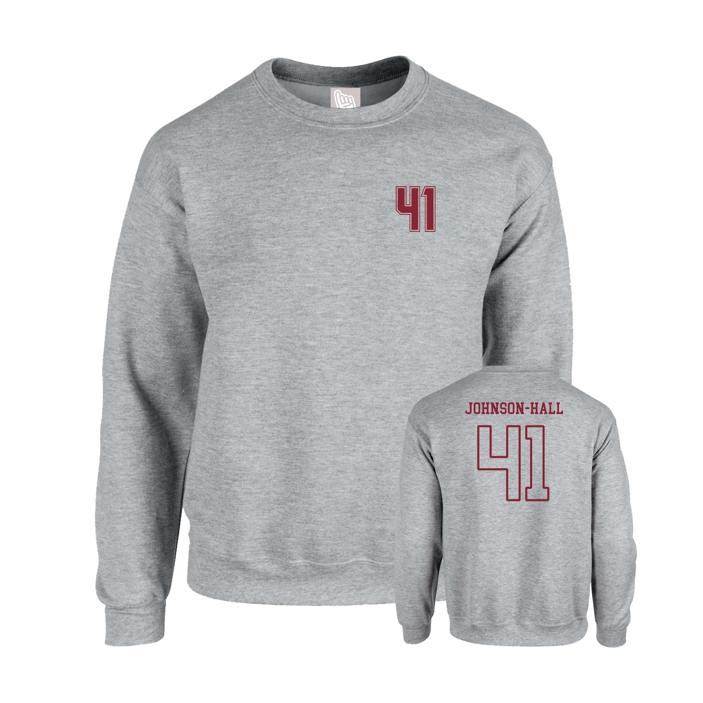 Fleece Crew — Chest Back in Grey