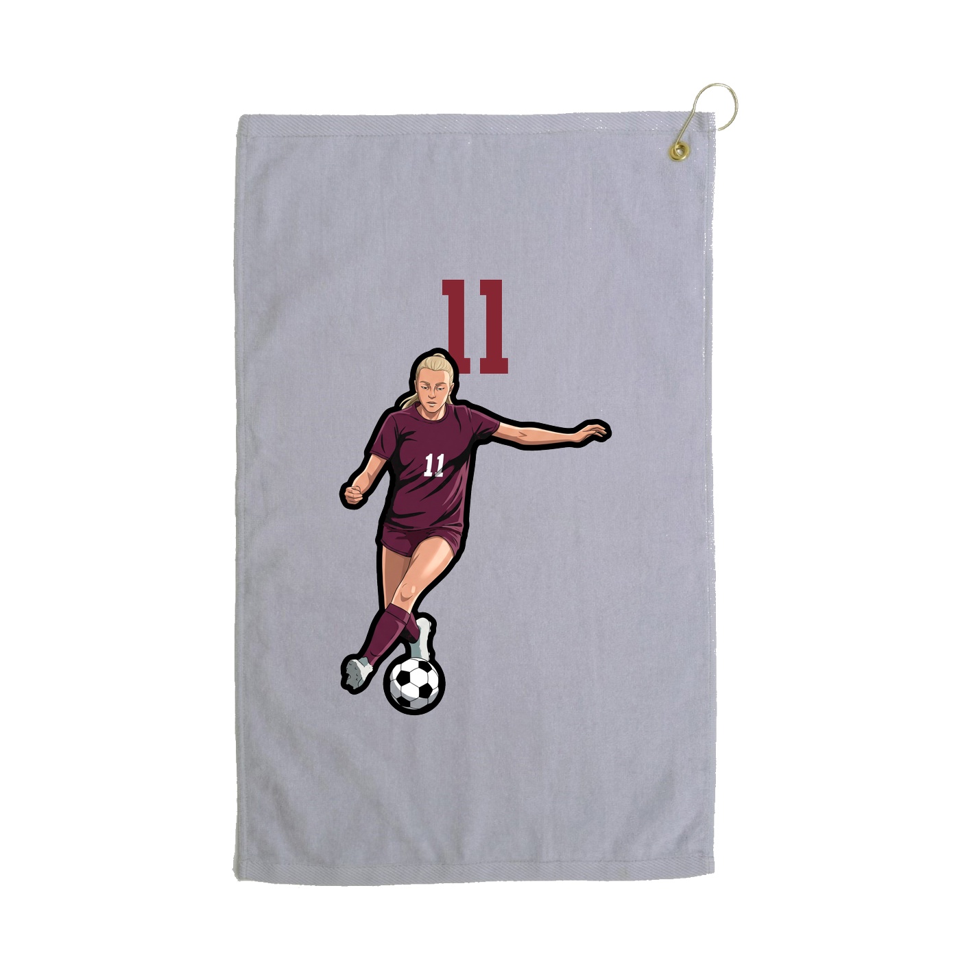 Golf Towel — Number Top in Grey