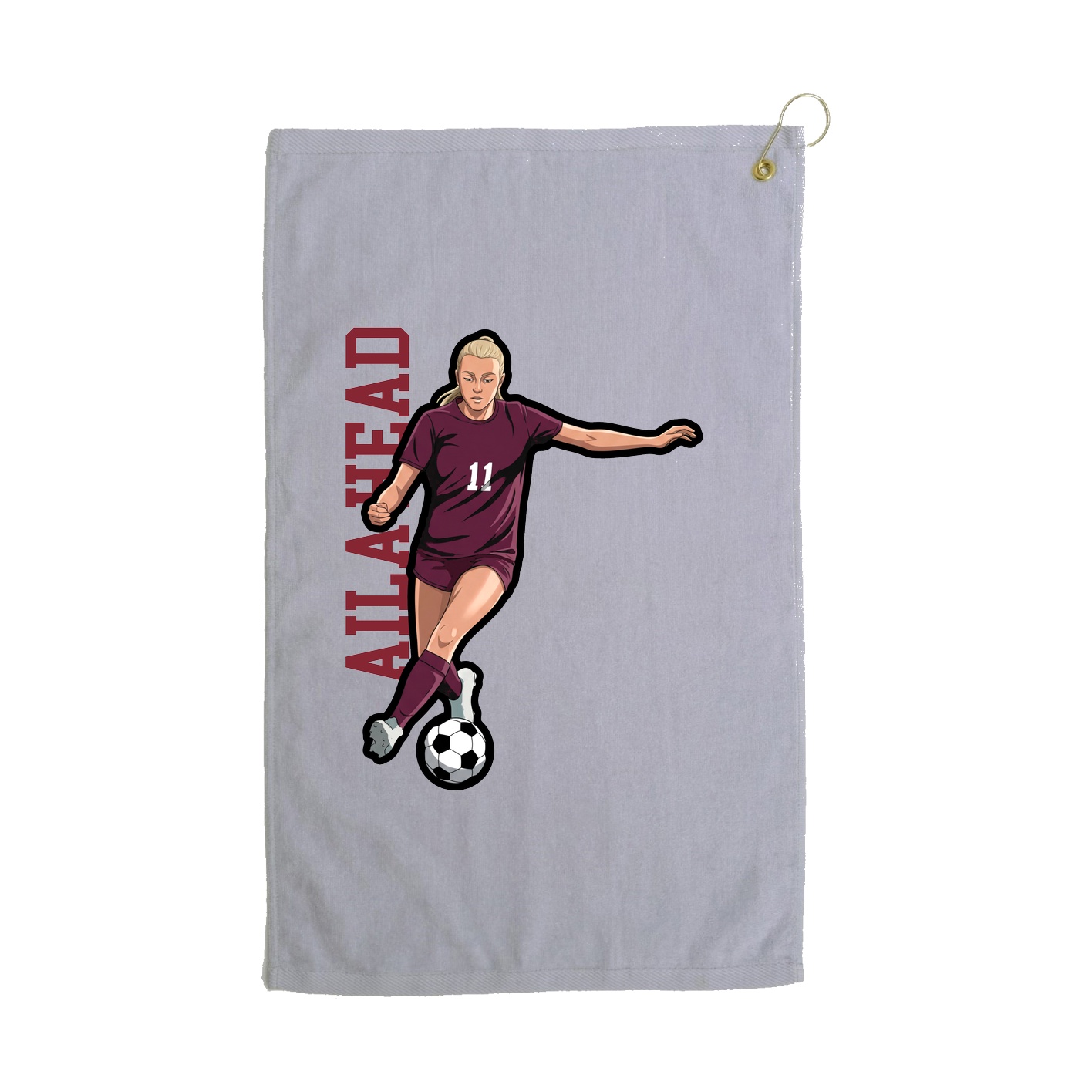 Golf Towel — Name Vertical in Grey