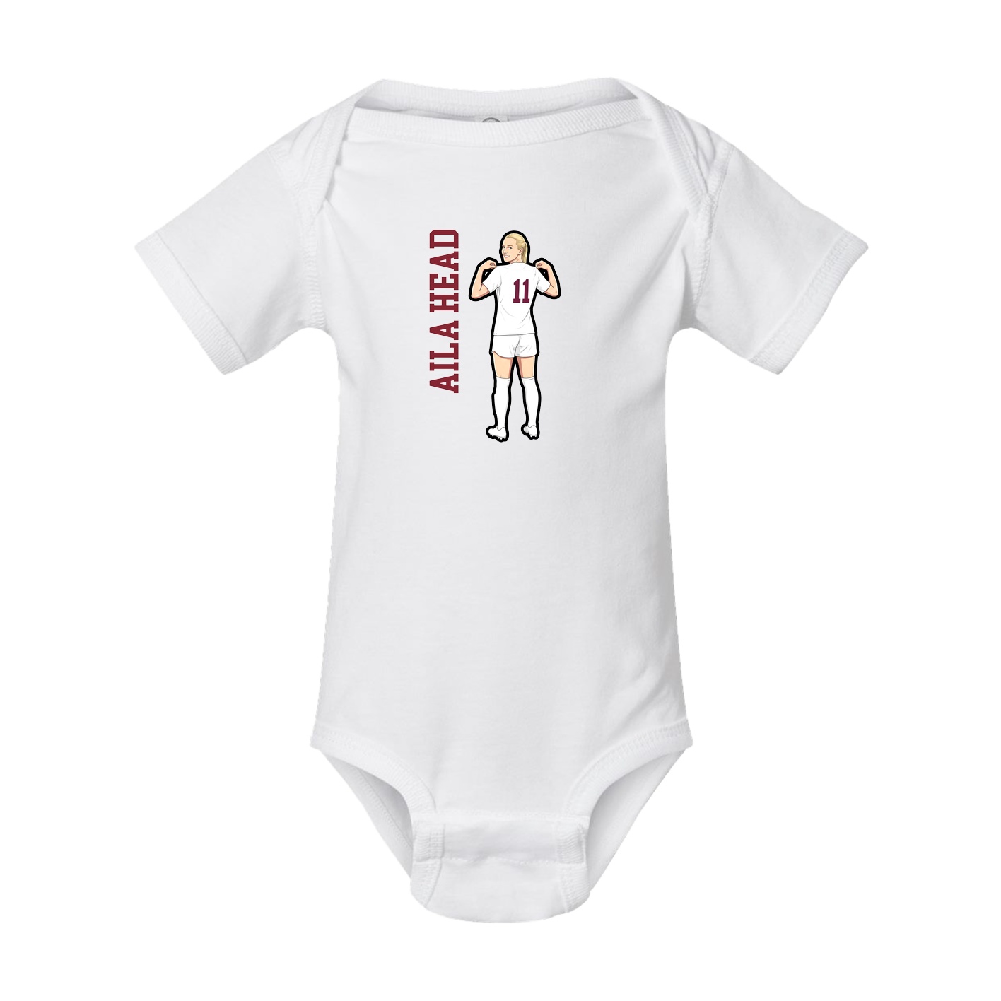 Baby Onesie — Name Vertical in White
