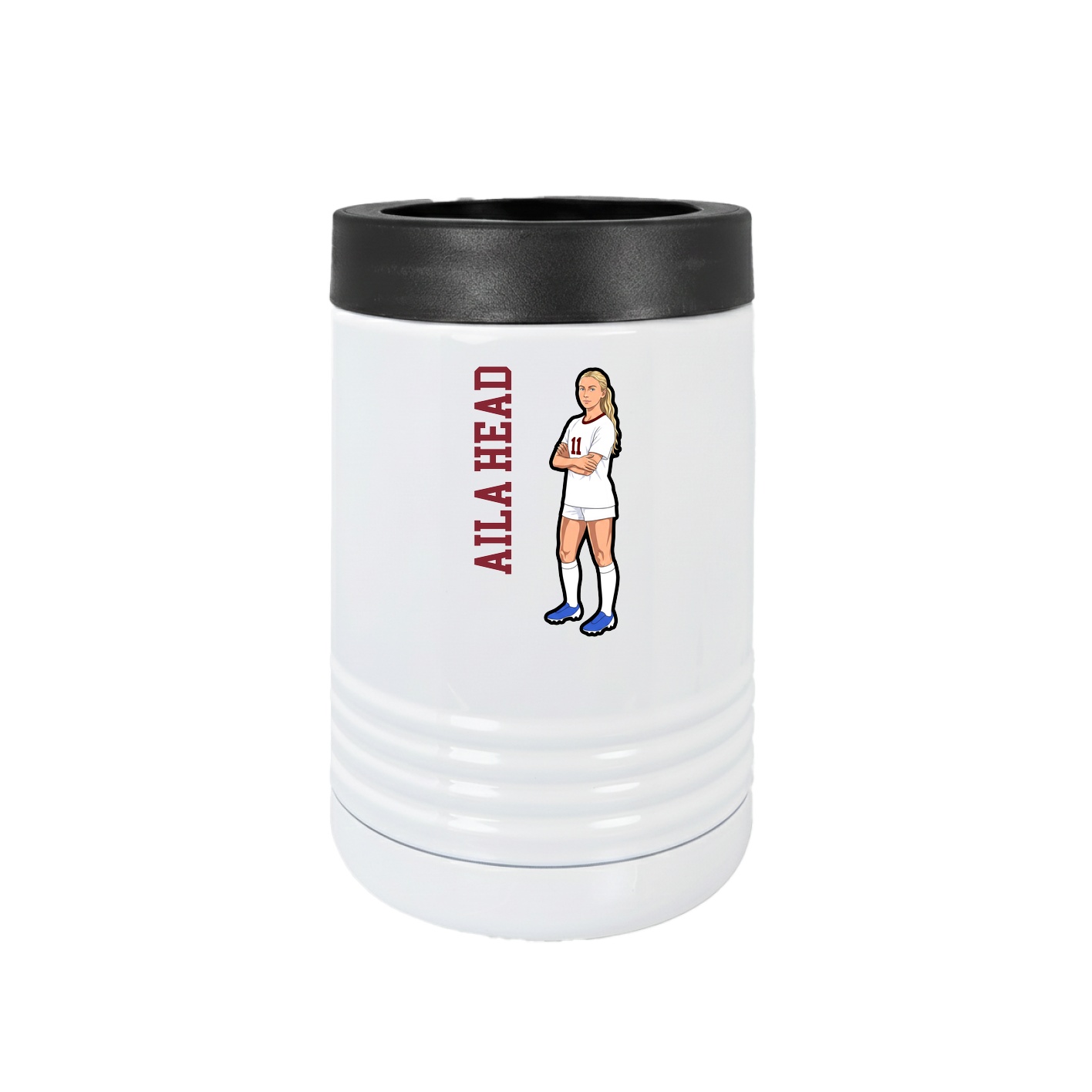 Beverage Holder — Name Vertical in White