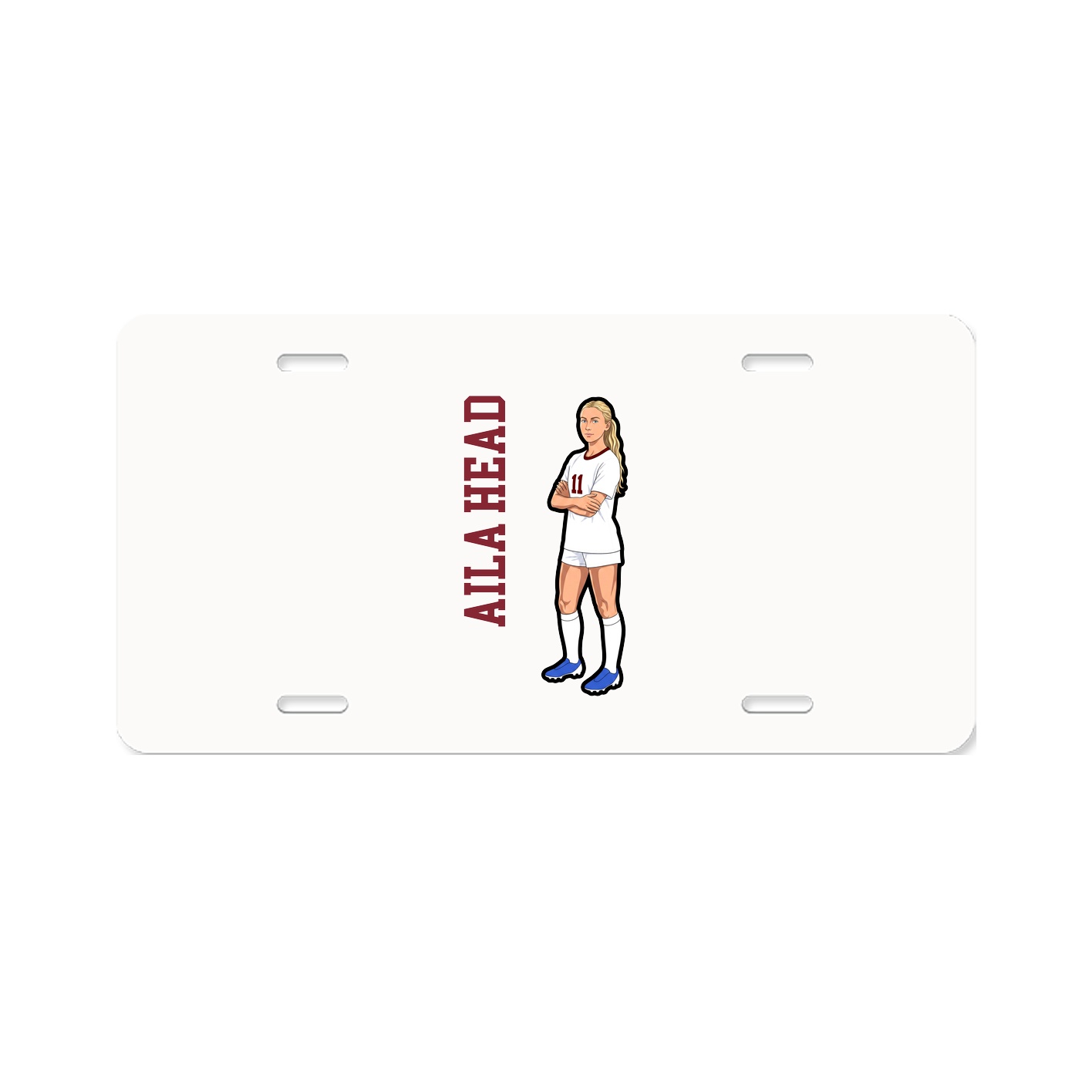 License Plate — Name Vertical in Classic