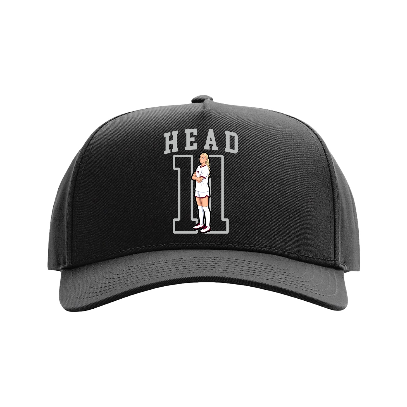 Full Fabric Five-Panel Champ Cap — Shirsey in Black