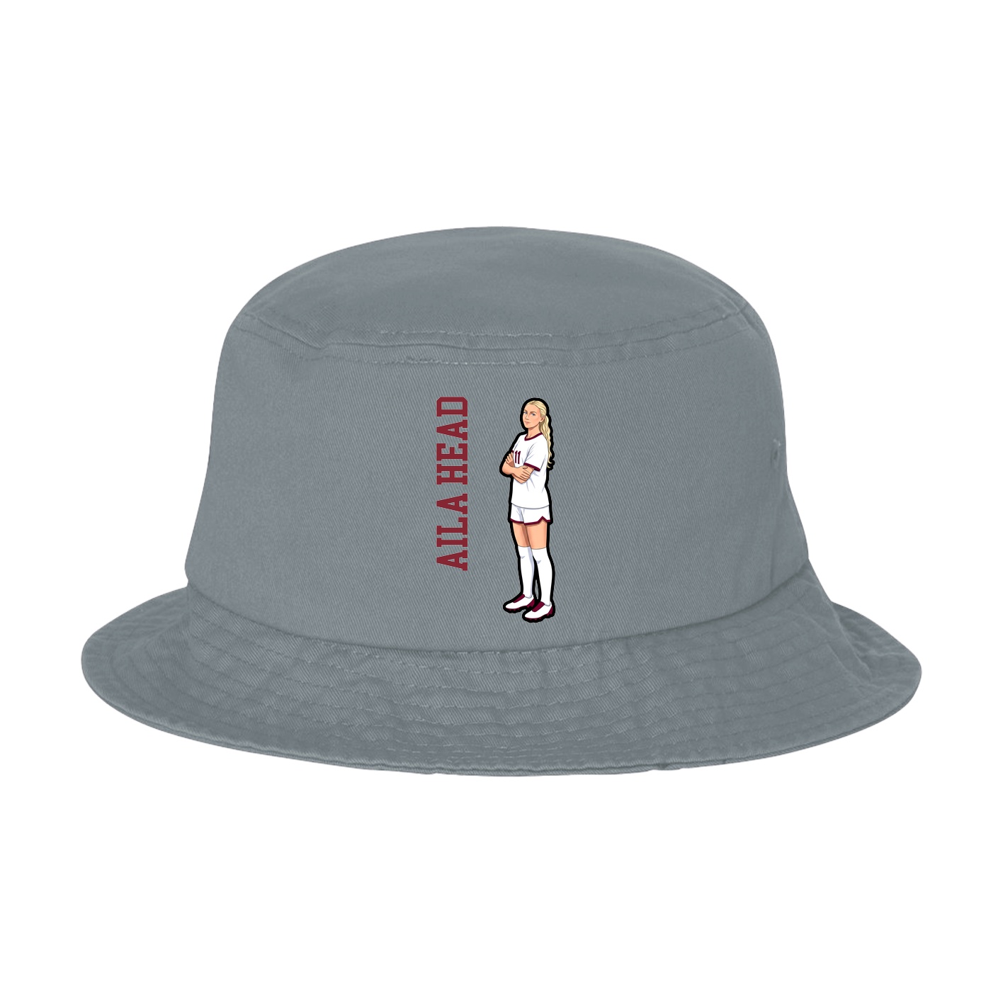 Bucket Cap — Name Vertical in Grey