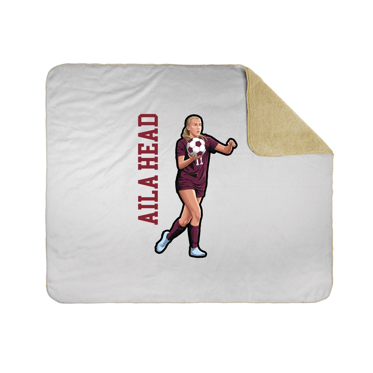 Throw Blanket — Name Vertical in White