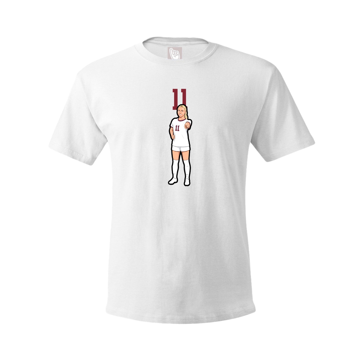 Youth Tee — Number Top in White
