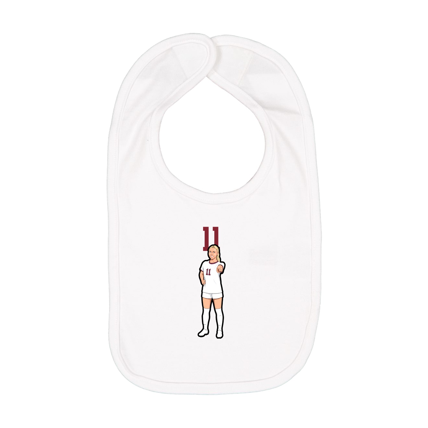 Infant Bib — Number Top in White
