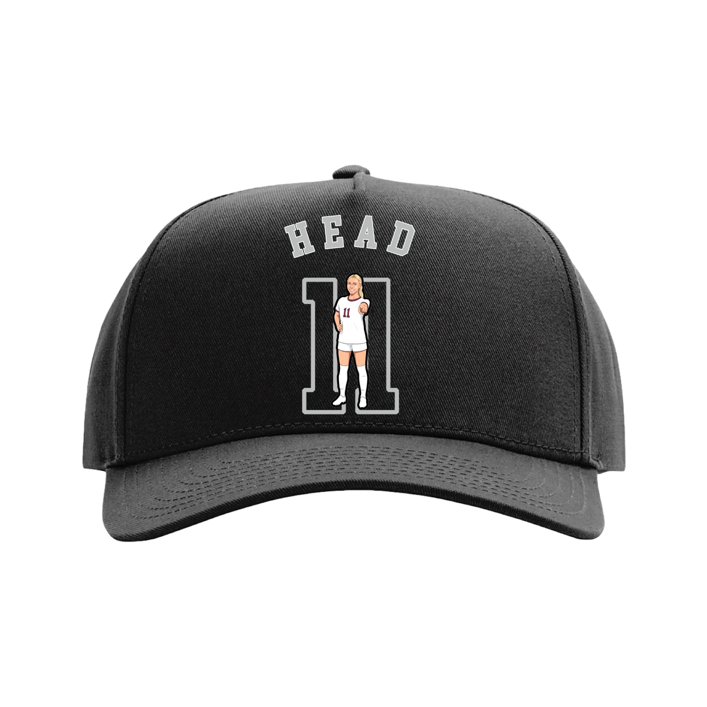 Full Fabric Five-Panel Champ Cap — Shirsey Arch in Black