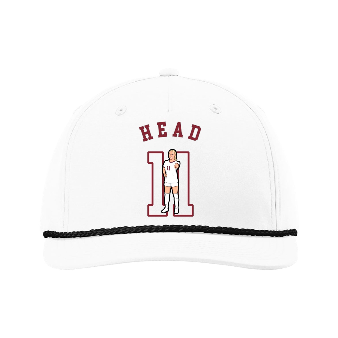 Five-Panel Classic Rope Cap — Shirsey Arch in White