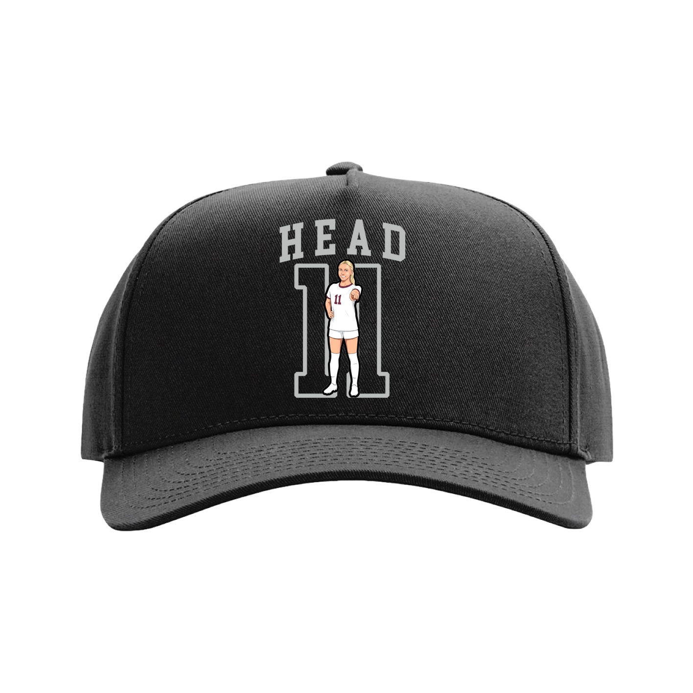 Full Fabric Five-Panel Champ Cap — Shirsey in Black
