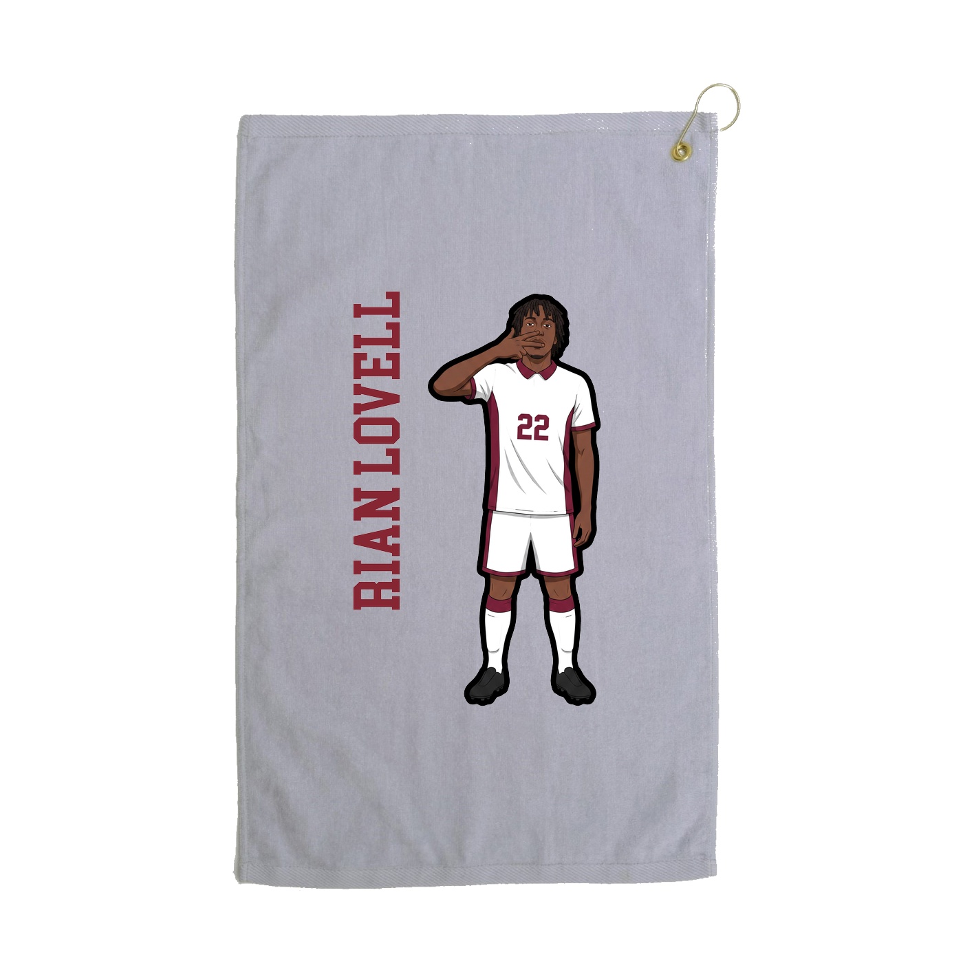 Golf Towel — Name Vertical in Grey