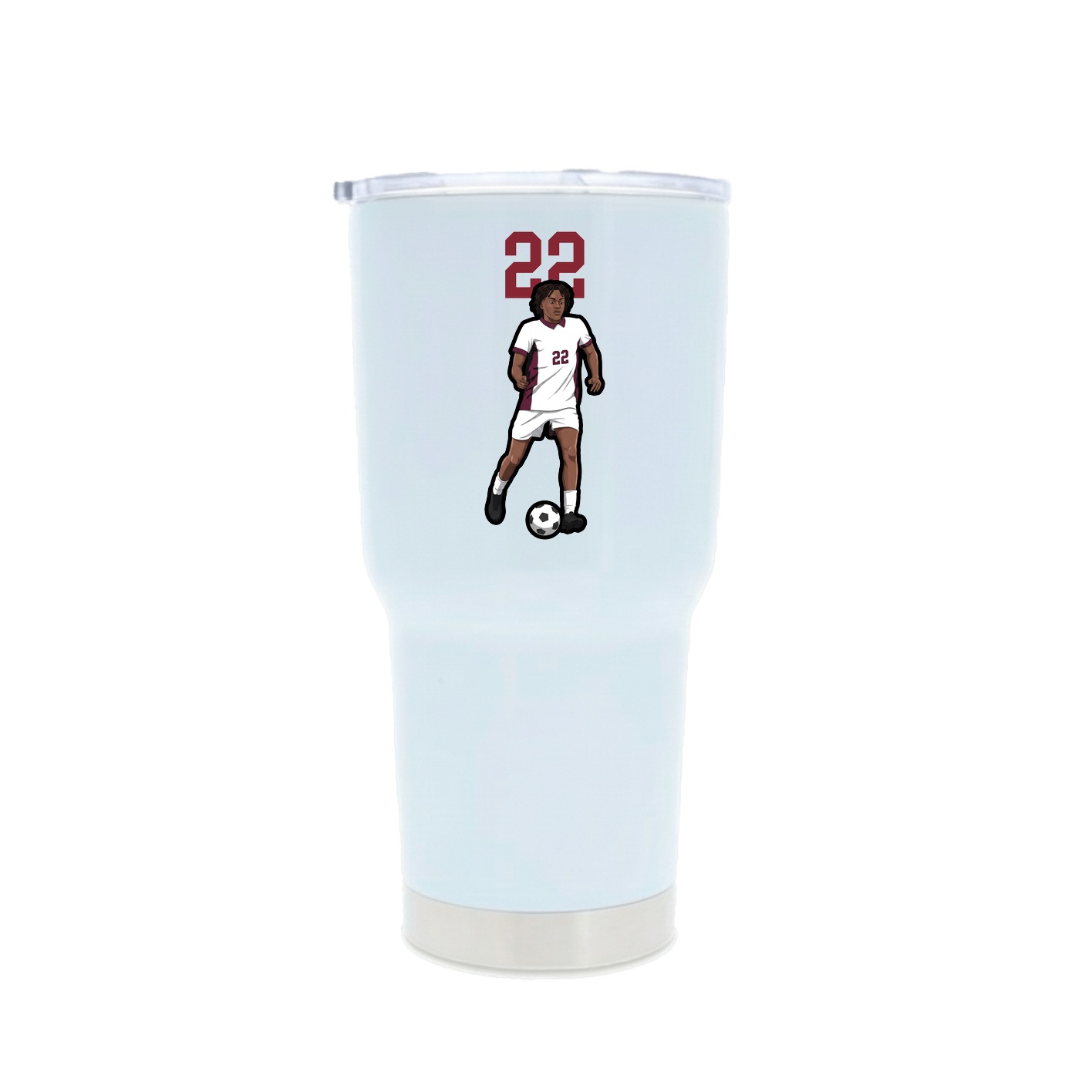 30oz Stainless Steel Tumbler — Number Top in White
