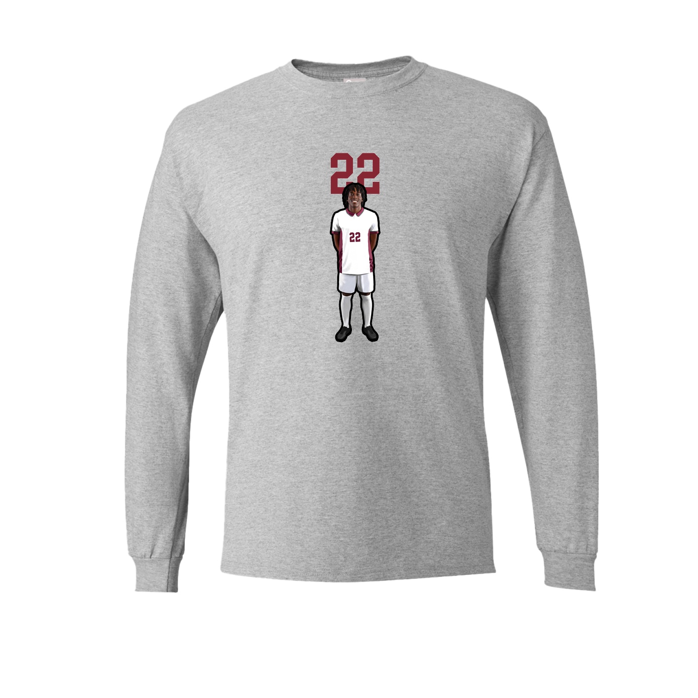 Long Sleeve Tee — Number Top in Grey