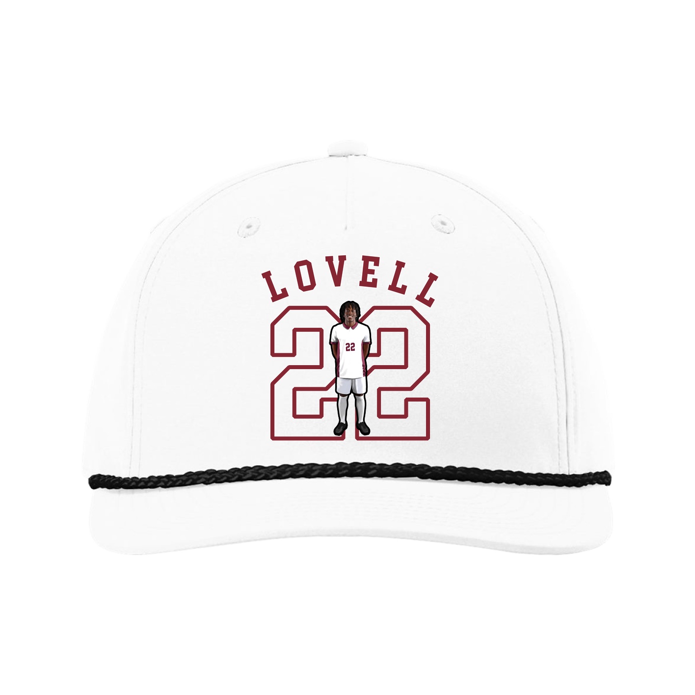 Five-Panel Classic Rope Cap — Shirsey Arch in White