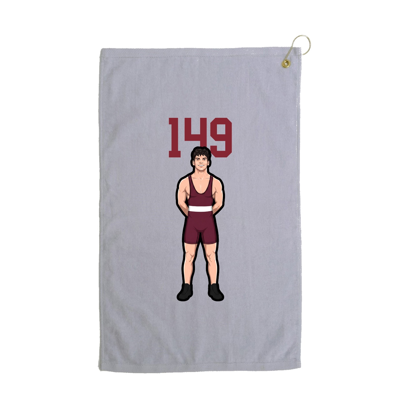 Golf Towel — Number Top in Grey