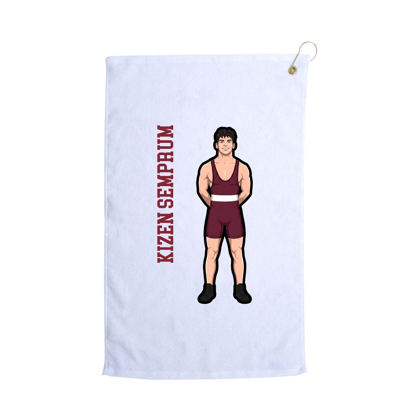 Golf Towel — Name Vertical in White