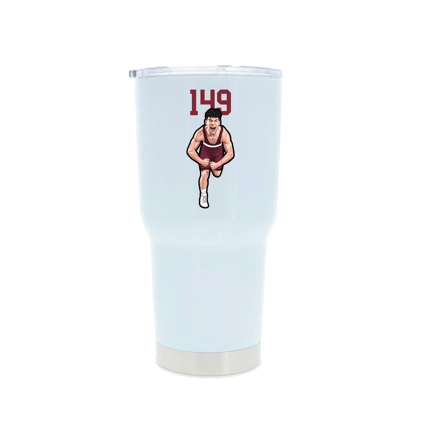 30oz Stainless Steel Tumbler — Number Top in White