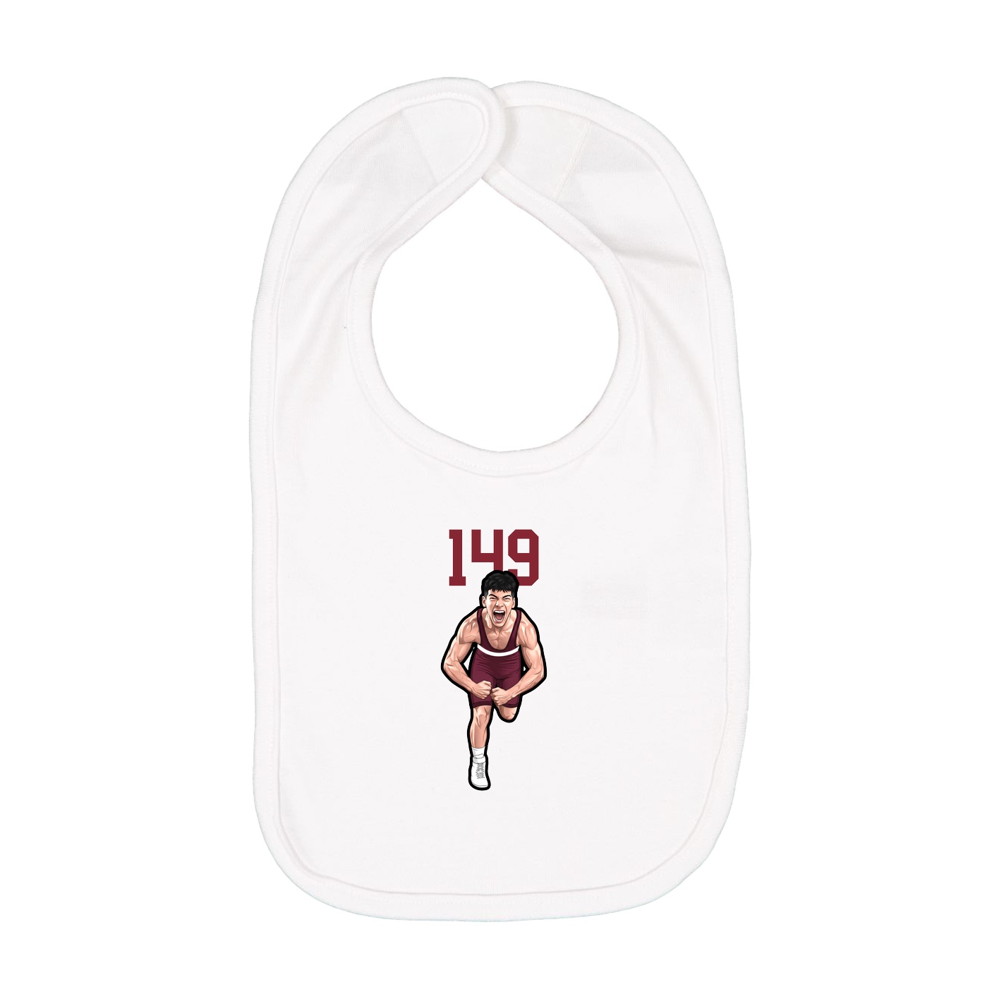 Infant Bib — Number Top in White