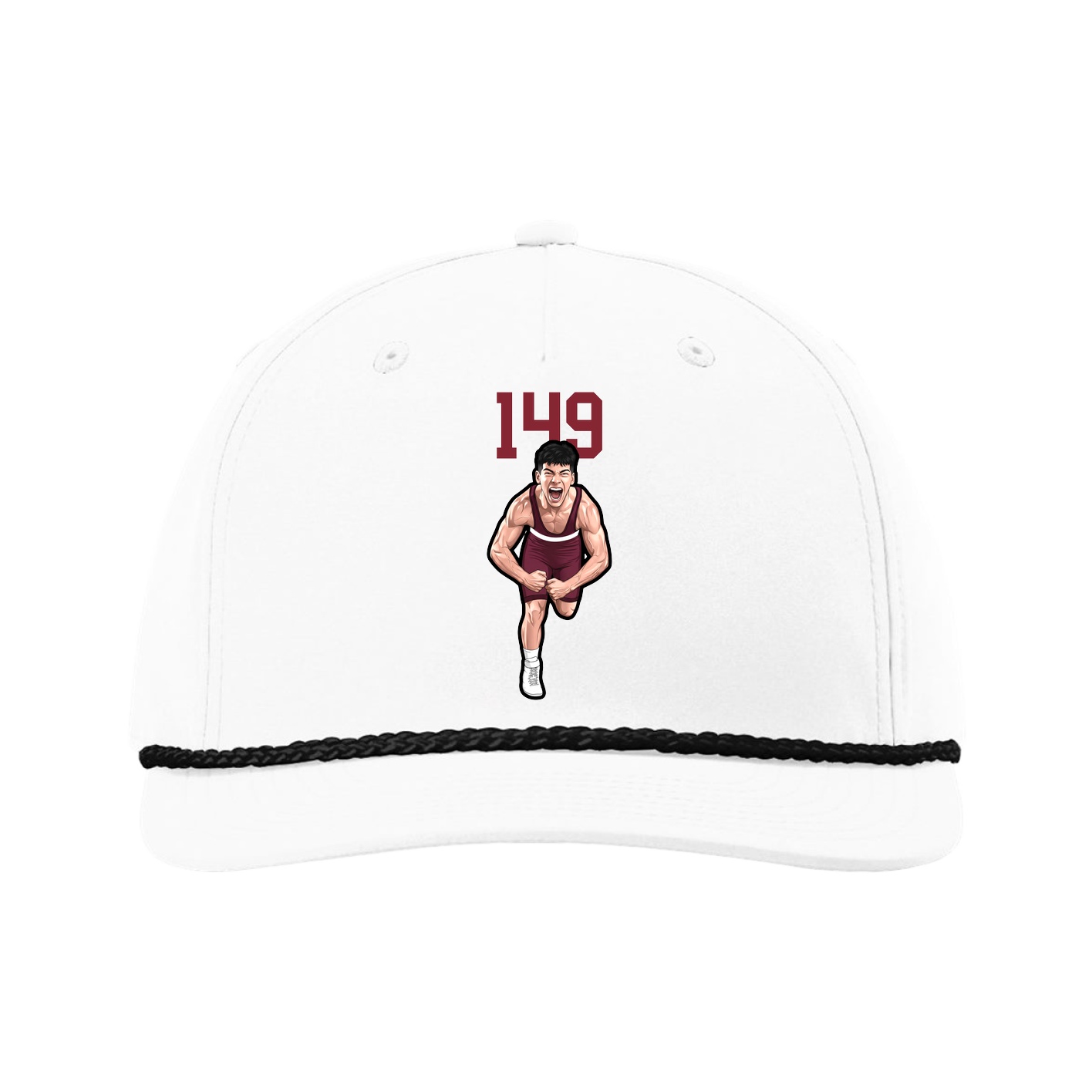 Five-Panel Classic Rope Cap — Number Top in White