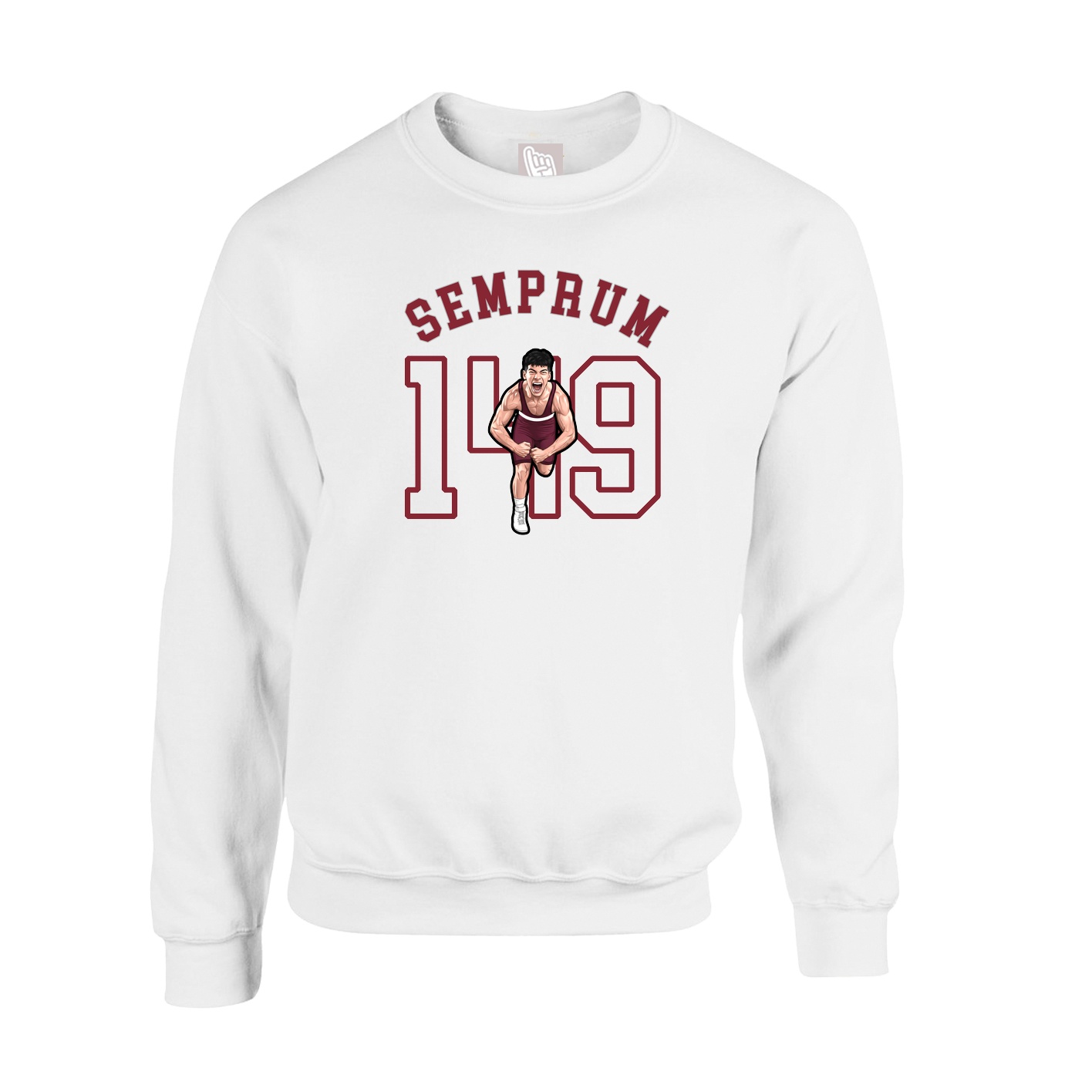 Fleece Crew — Shirsey Arch in White