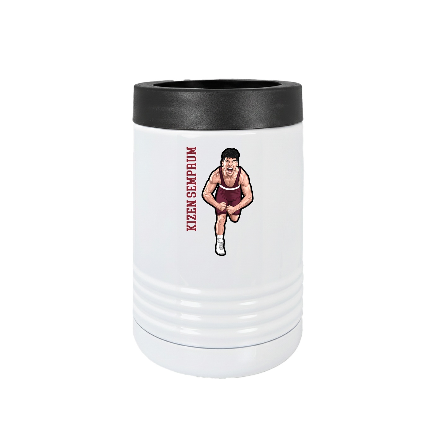 Beverage Holder — Name Vertical in White