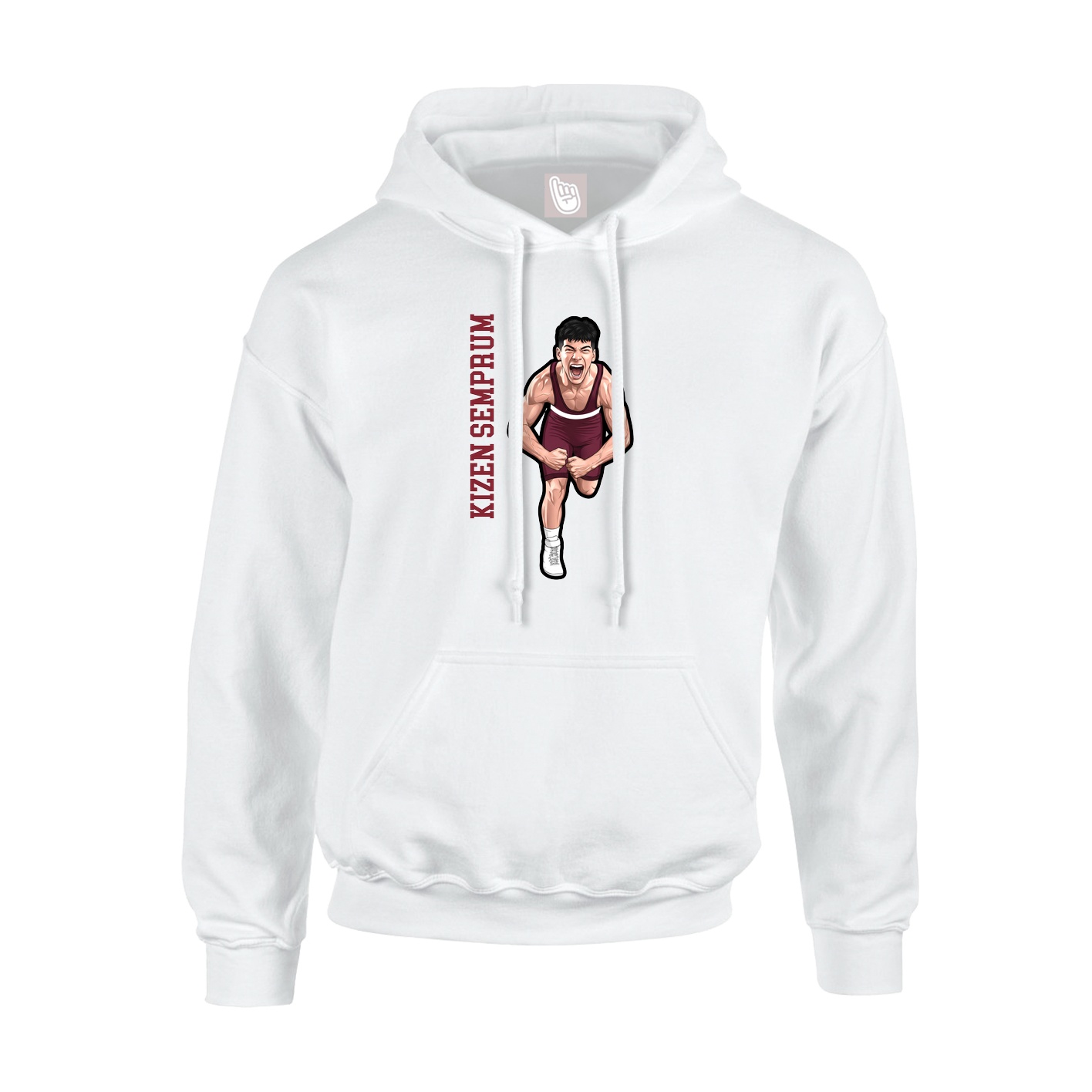 Youth Hoodie — Name Vertical in White