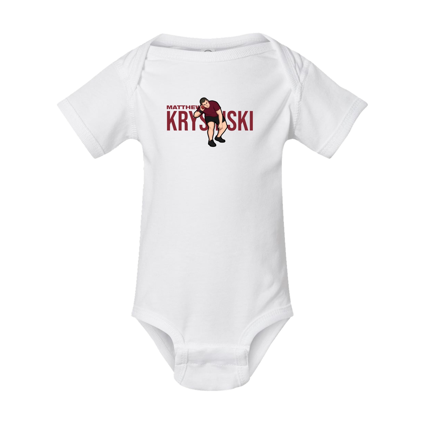 Baby Onesie — Player Name in White