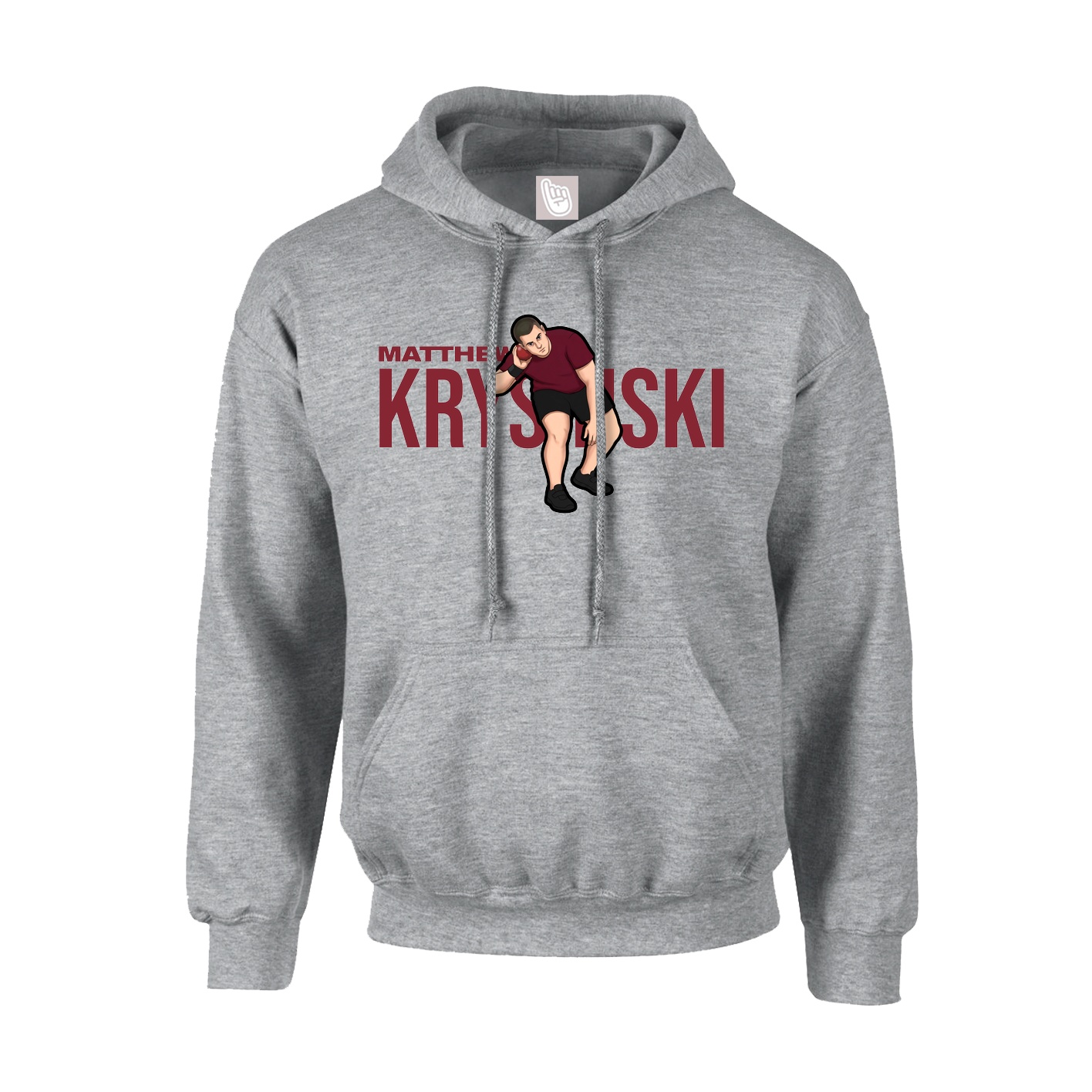 Youth Hoodie — Player Name in Grey