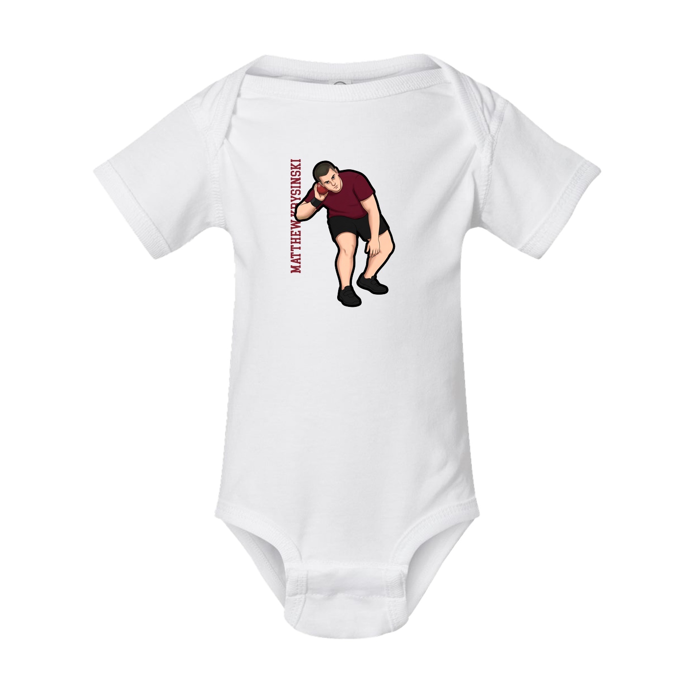 Baby Onesie — Name Vertical in White