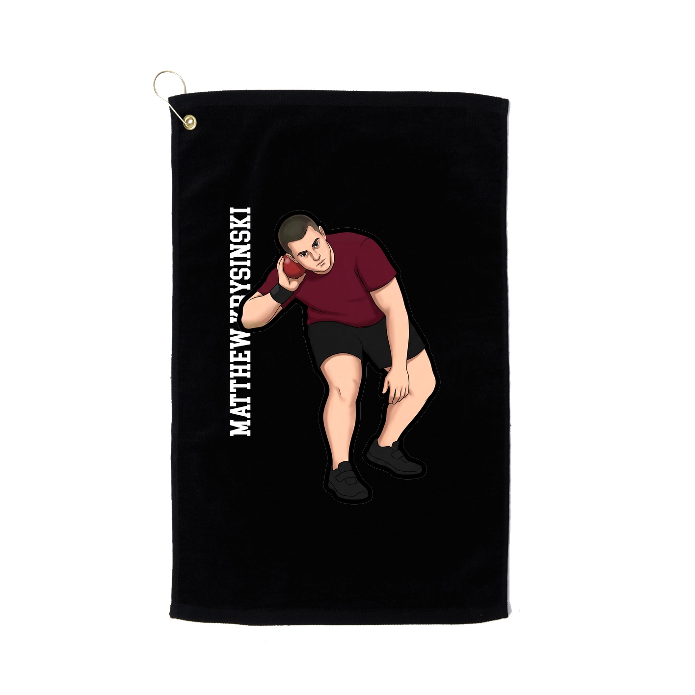 Golf Towel — Name Vertical in Black
