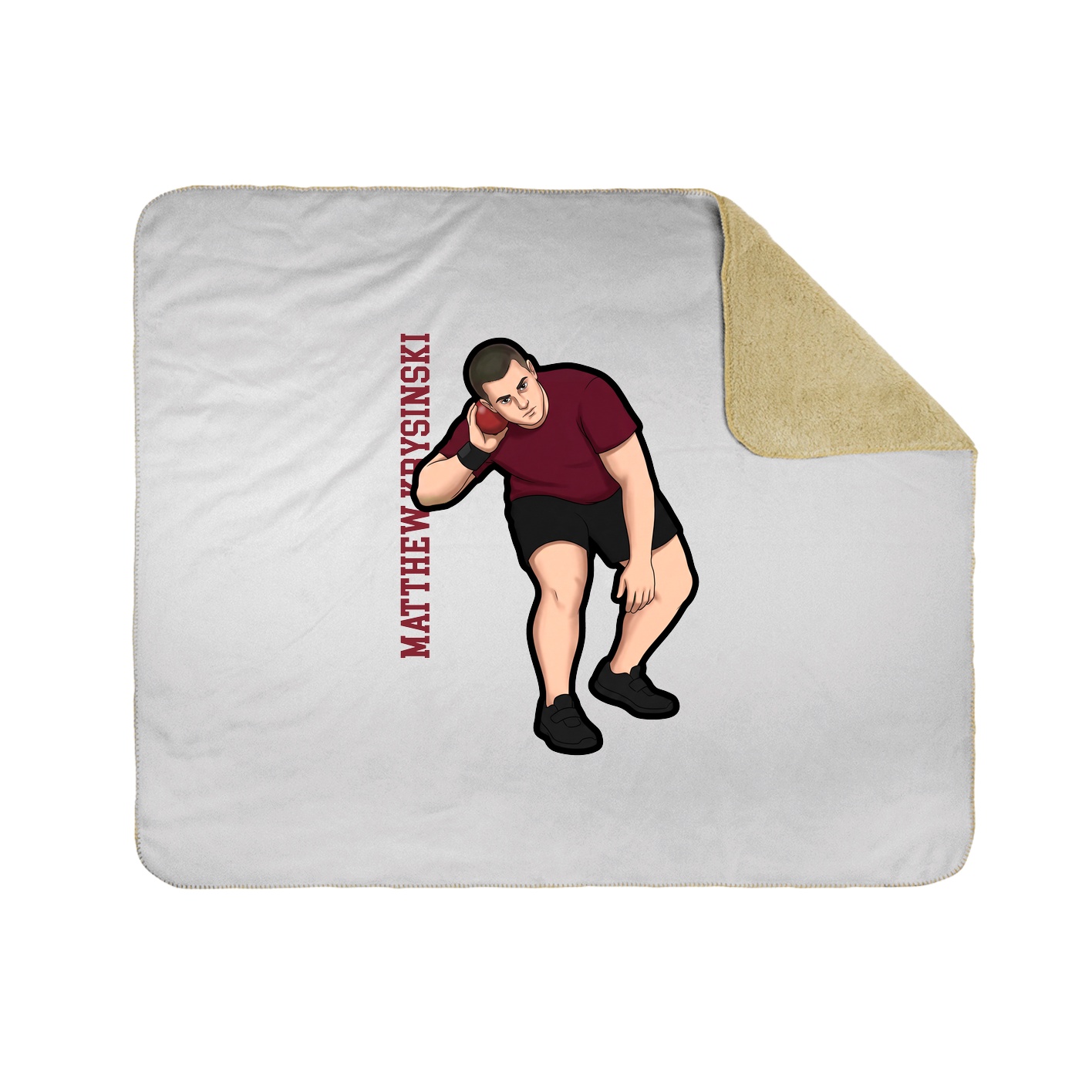 Throw Blanket — Name Vertical in White