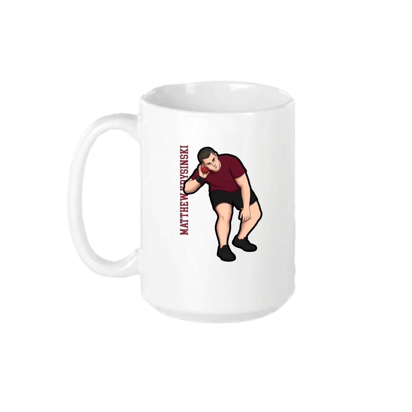 15oz Coffee Mug — Name Vertical in White