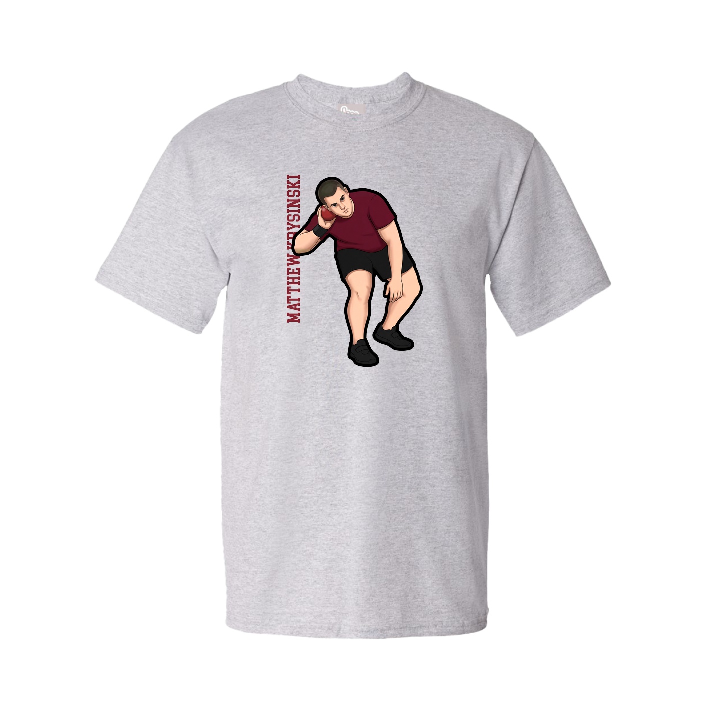 Tee — Name Vertical in Grey