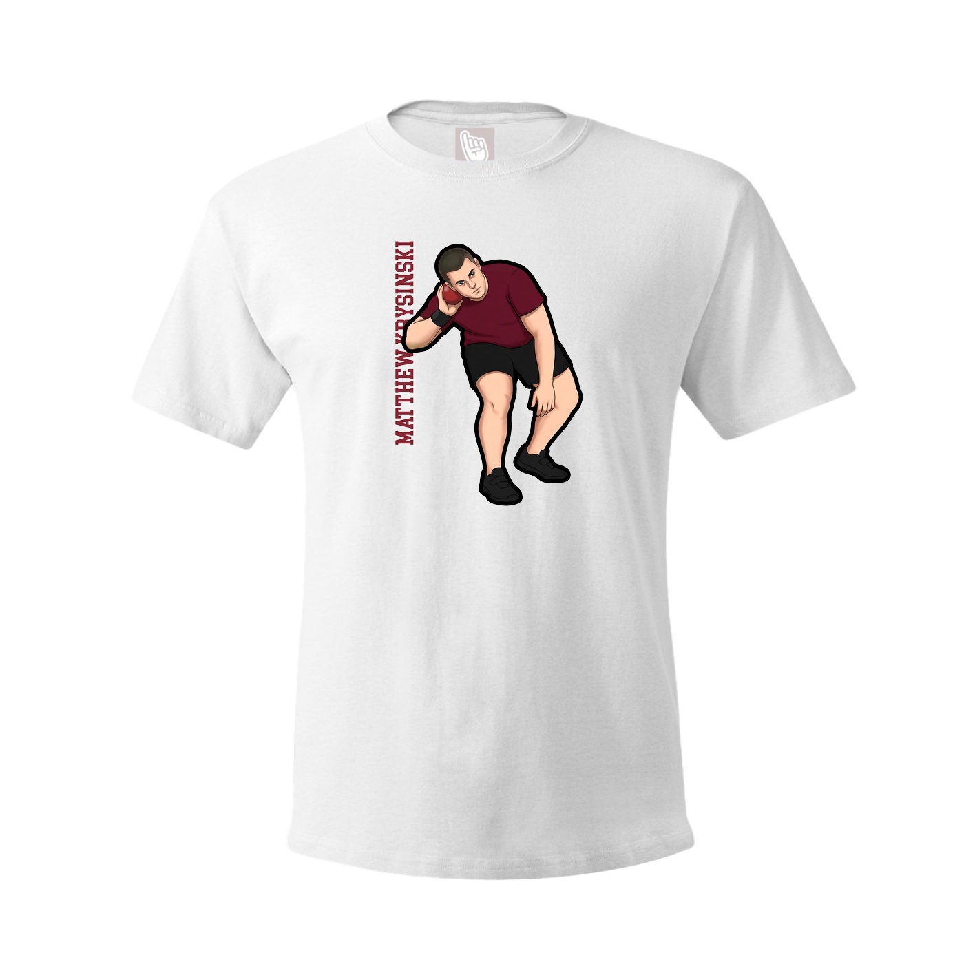 Youth Tee — Name Vertical in White