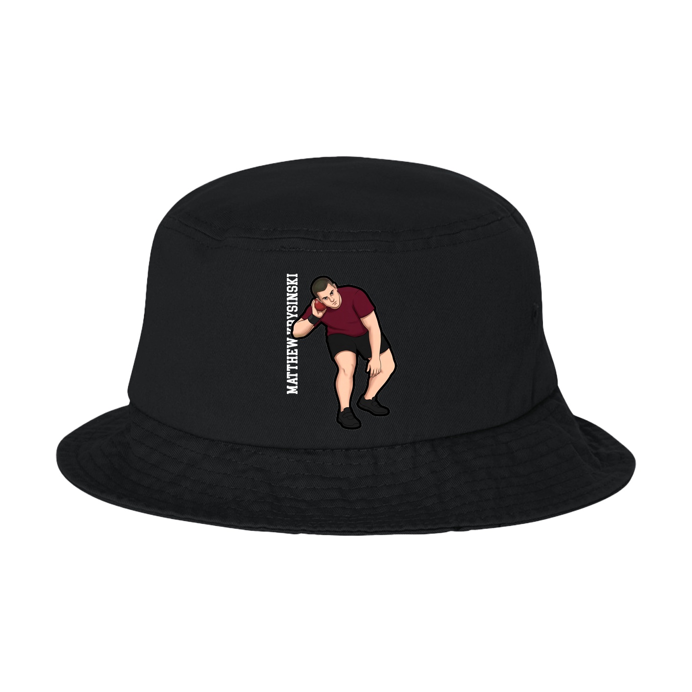 Bucket Cap — Name Vertical in Black