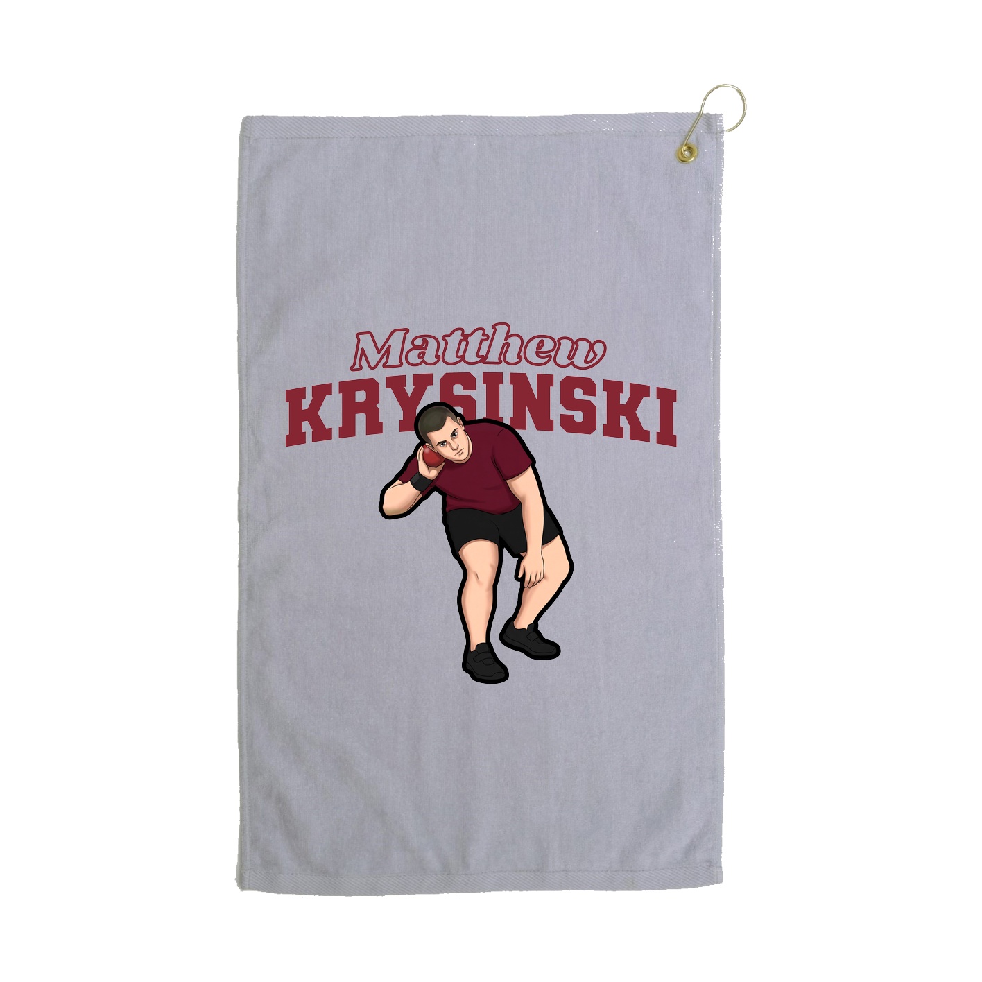Golf Towel — Name Arch in Grey