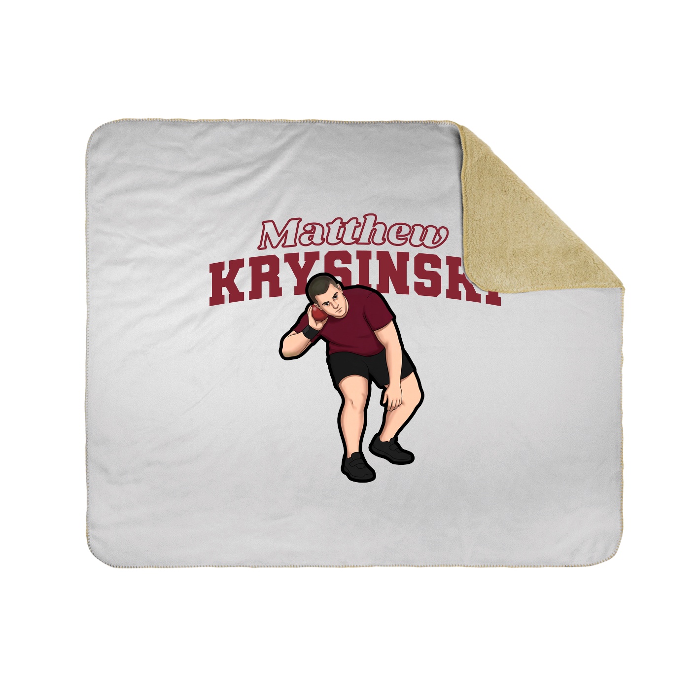 Throw Blanket — Name Arch in White