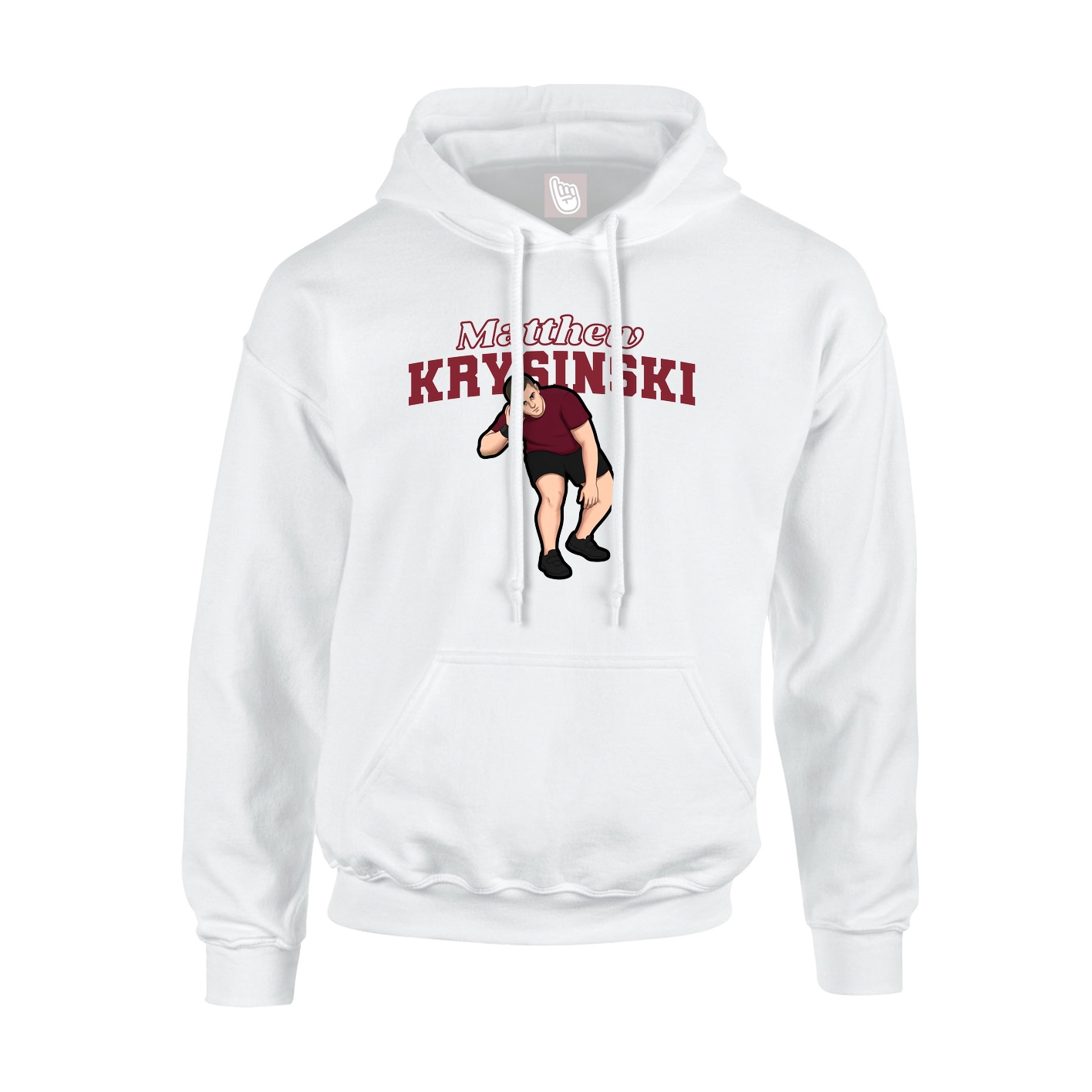 Youth Hoodie — Name Arch in White