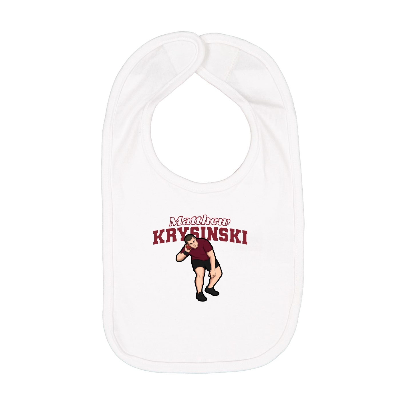 Infant Bib — Name Arch in White