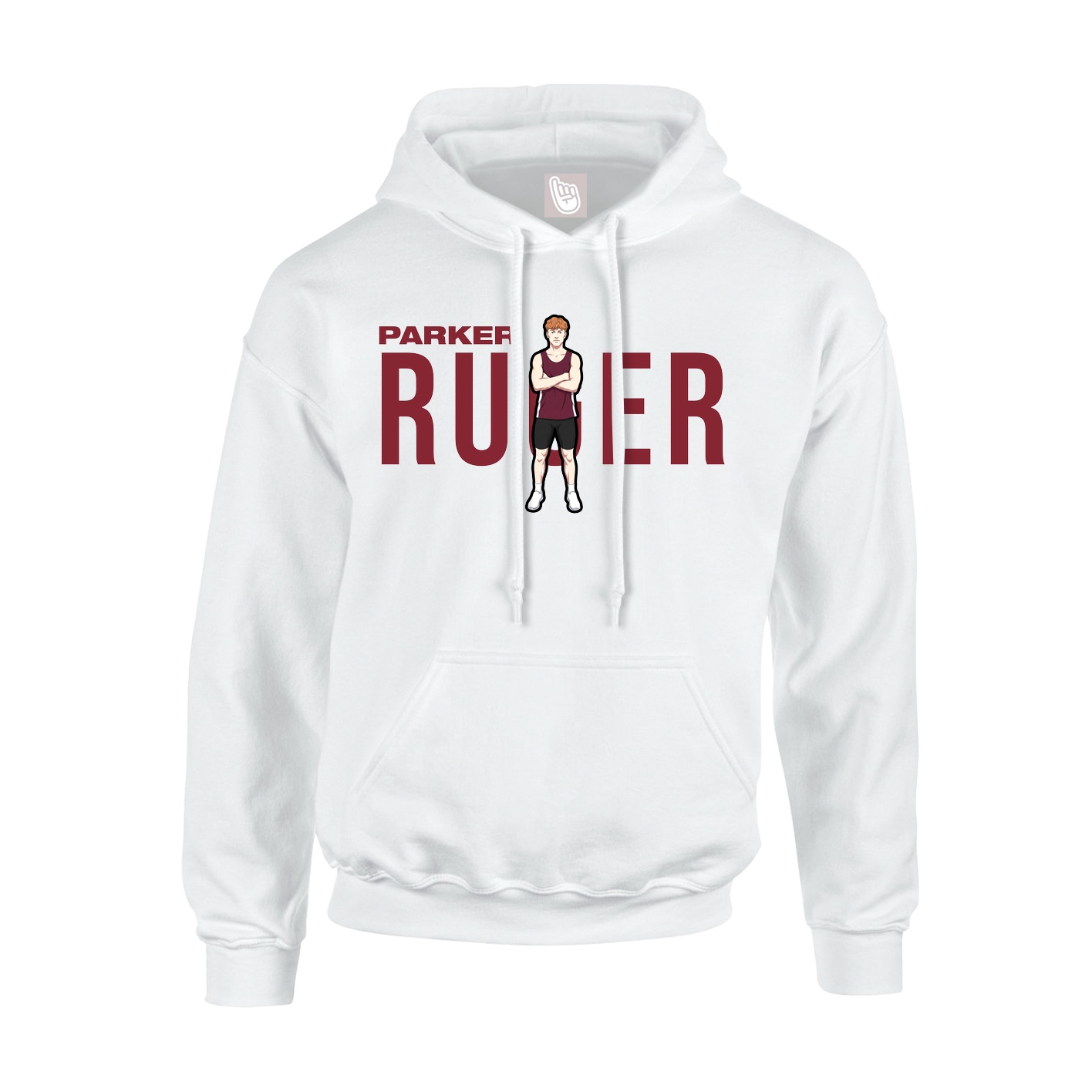 Youth Hoodie — Player Name in White