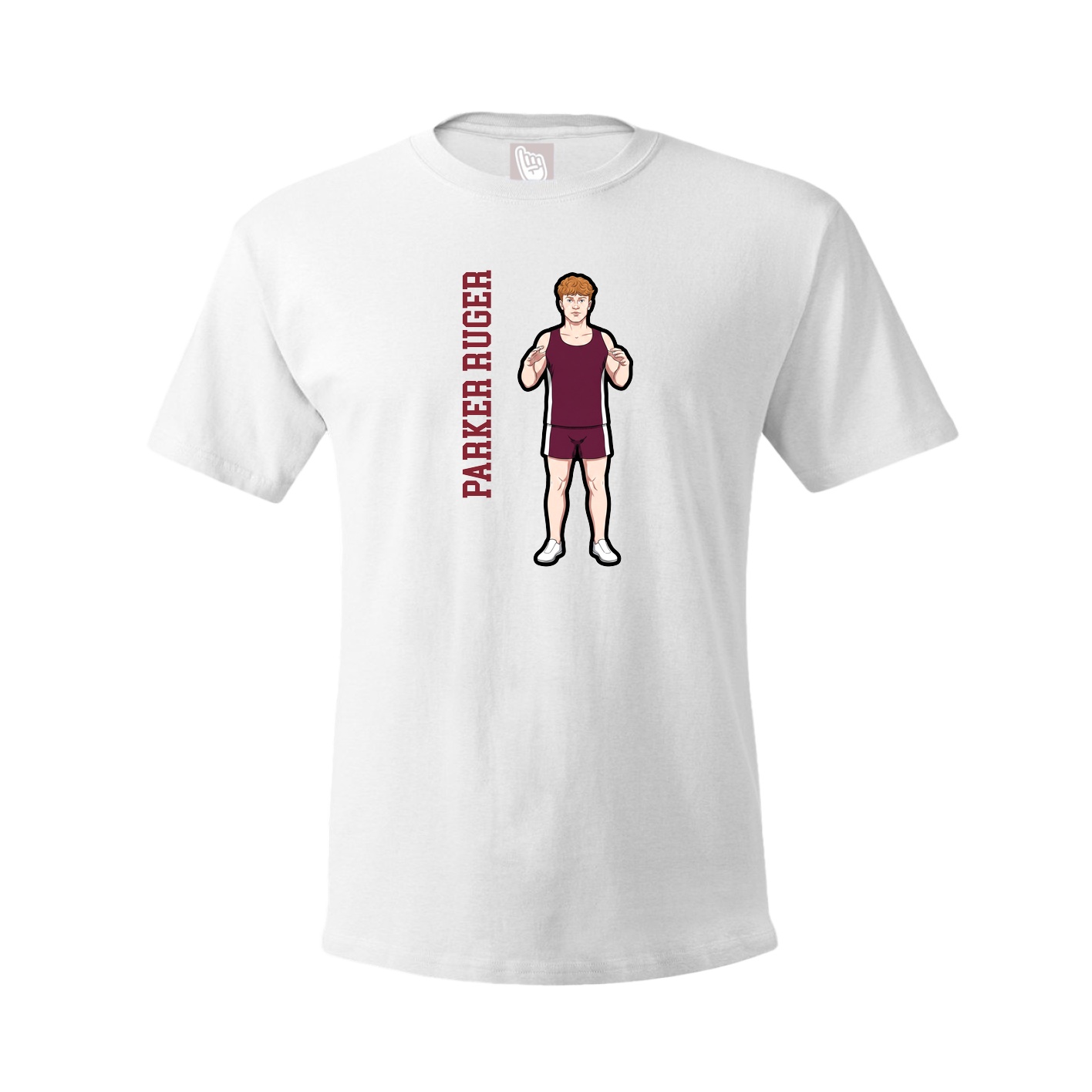 Tee — Name Vertical in White