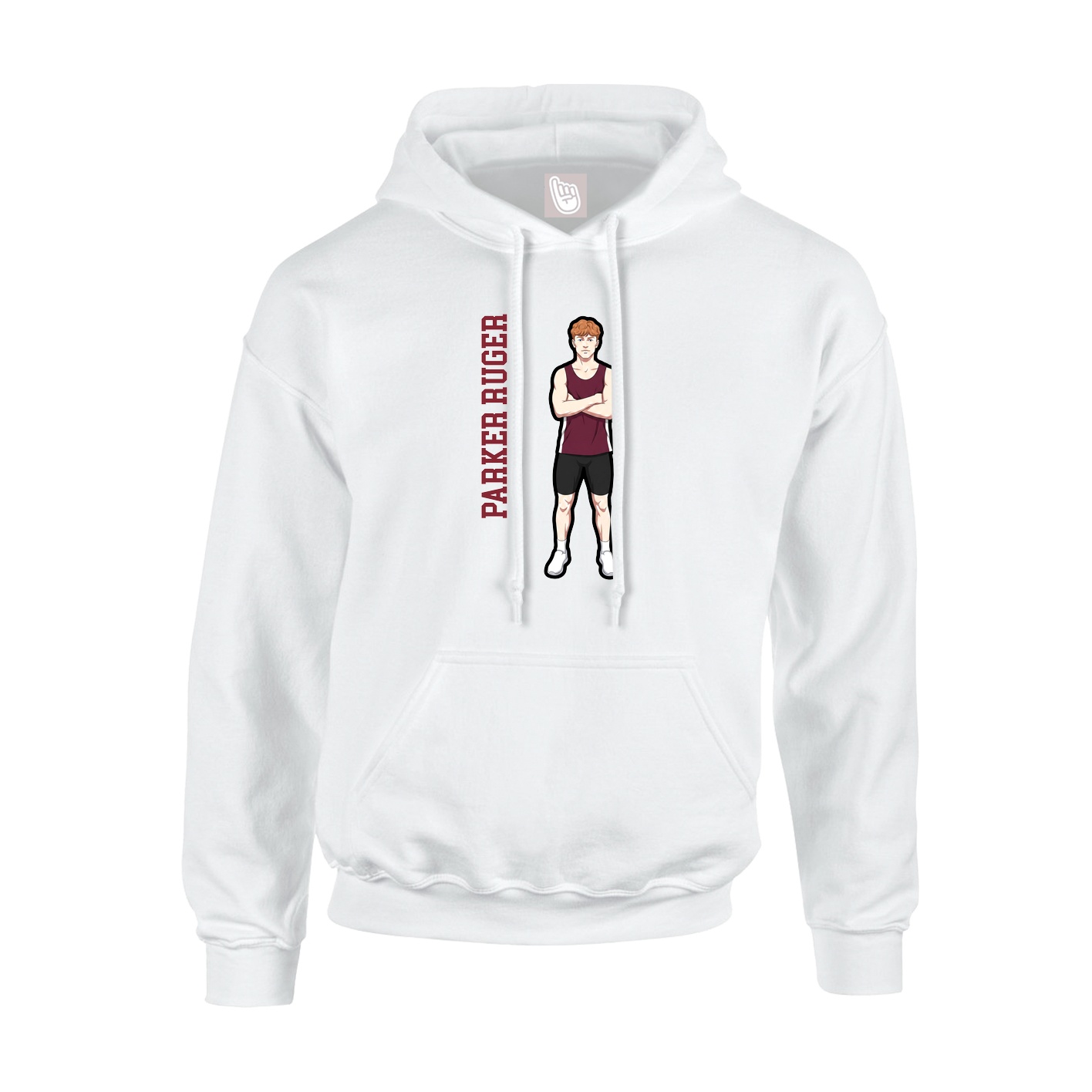 Youth Hoodie — Name Vertical in White
