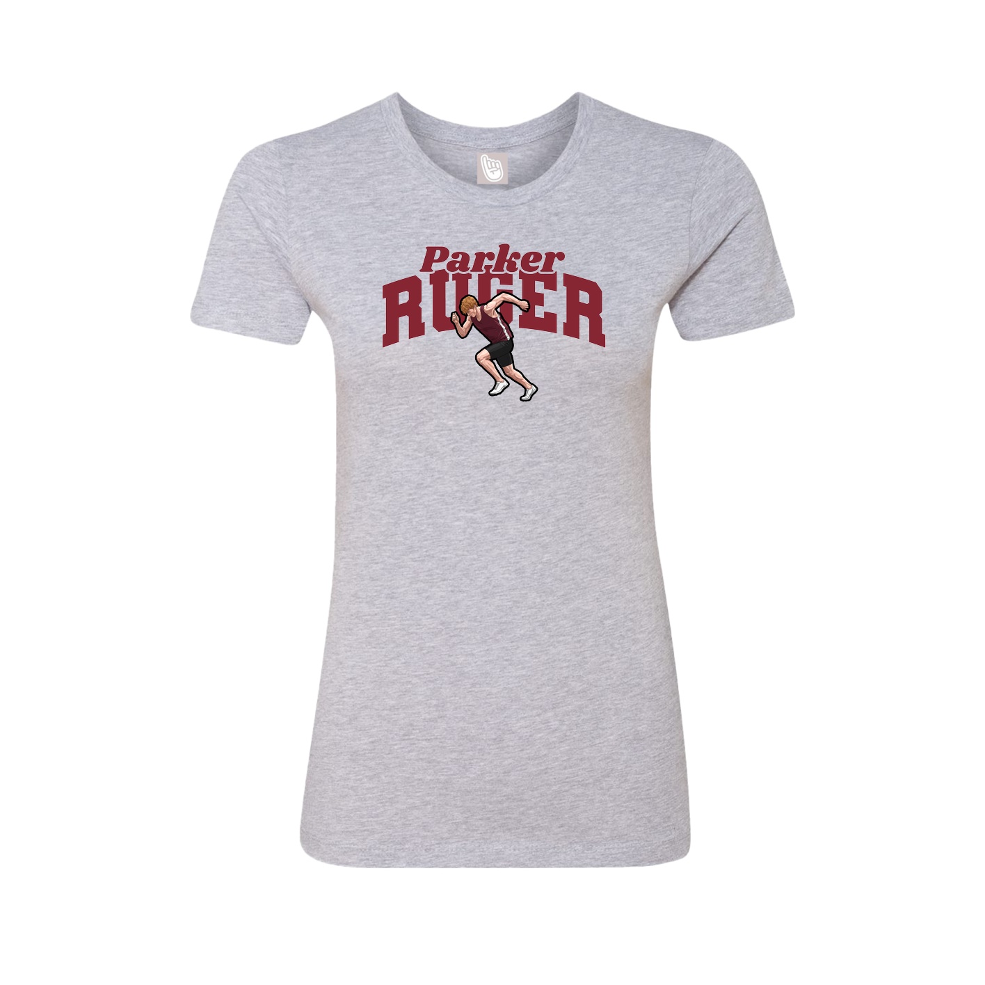 Fitted Women's Tee — Signature Arch in Grey