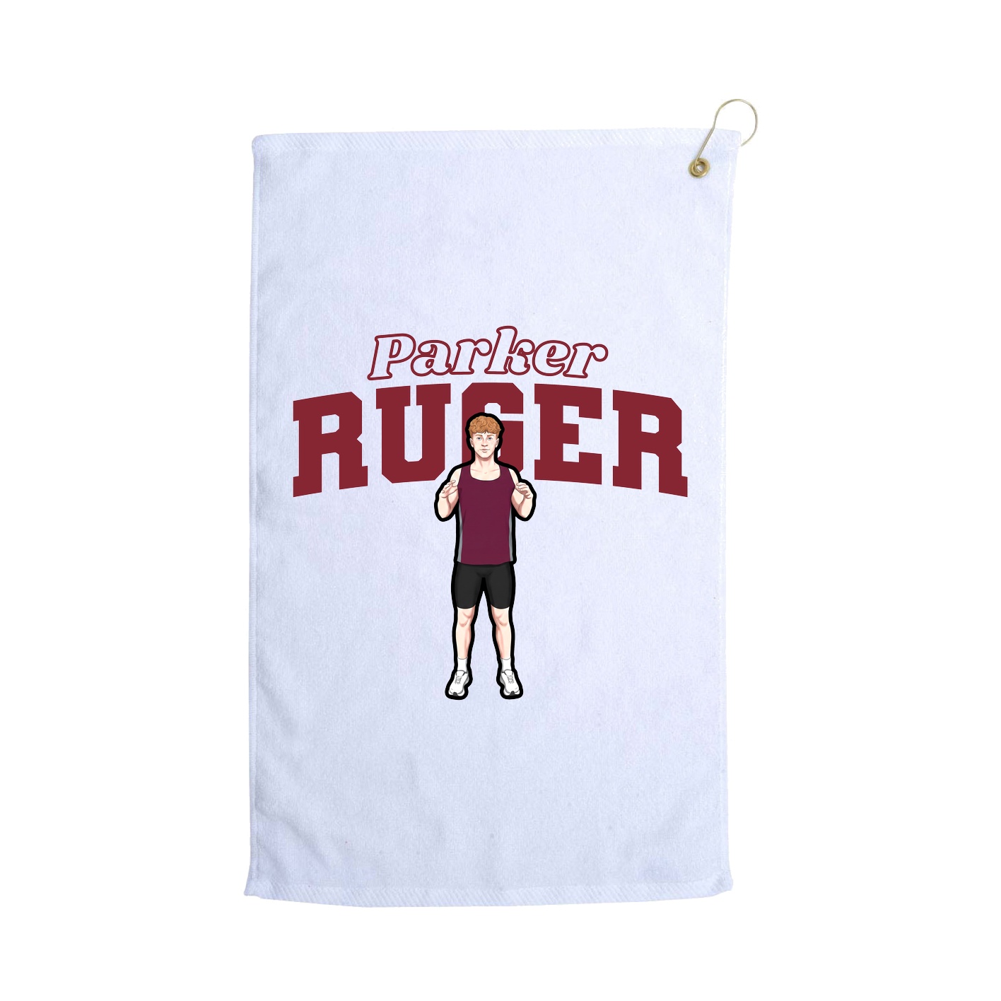 Golf Towel — Name Arch in White