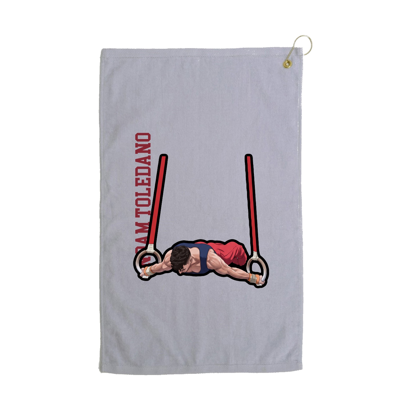 Golf Towel — Name Vertical in Grey